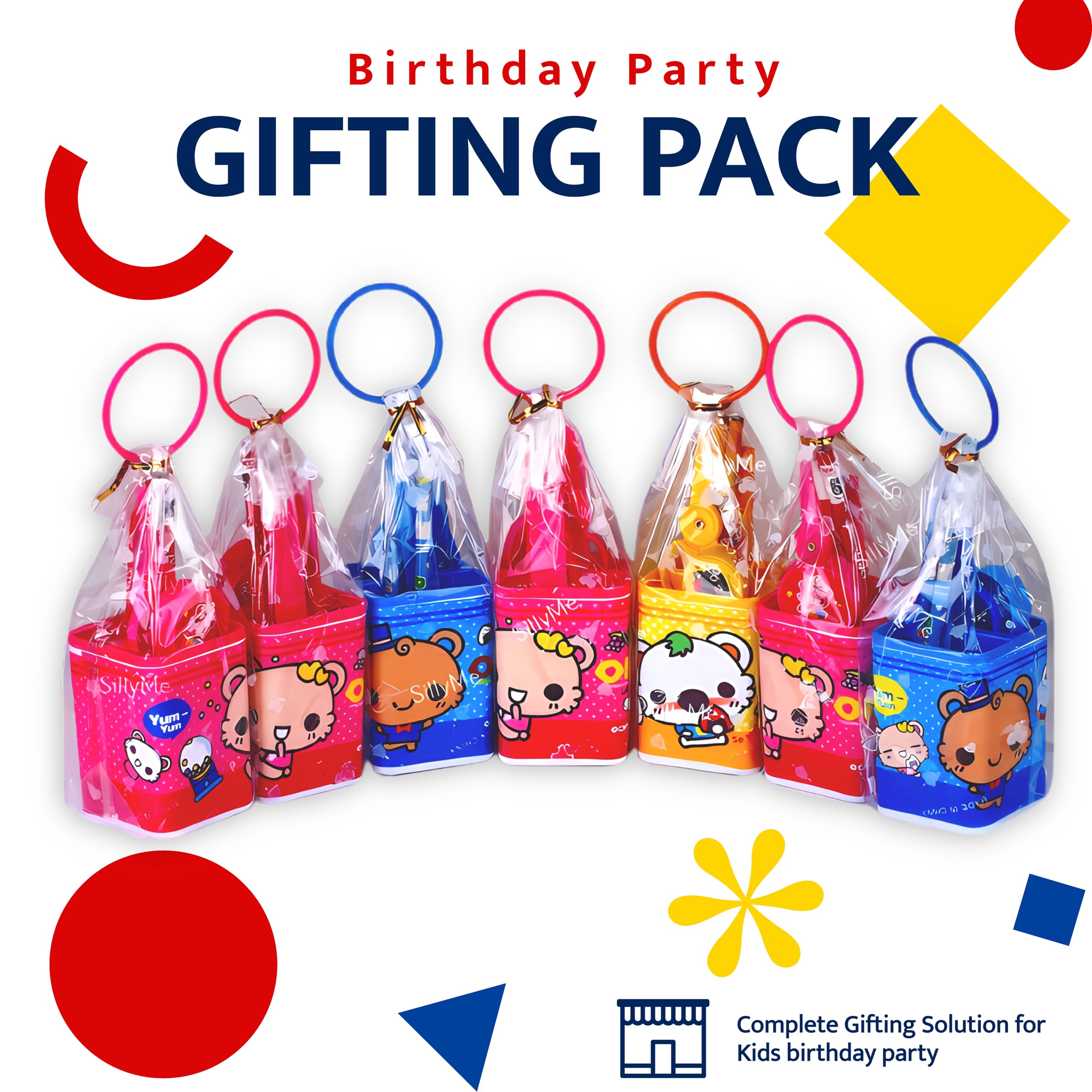 Return Gifts for Kids Birthday Party Stationary Set - Pack of 6 (includes Pencil Box case,Scissor,Eraser,Pencil, Sharpener)