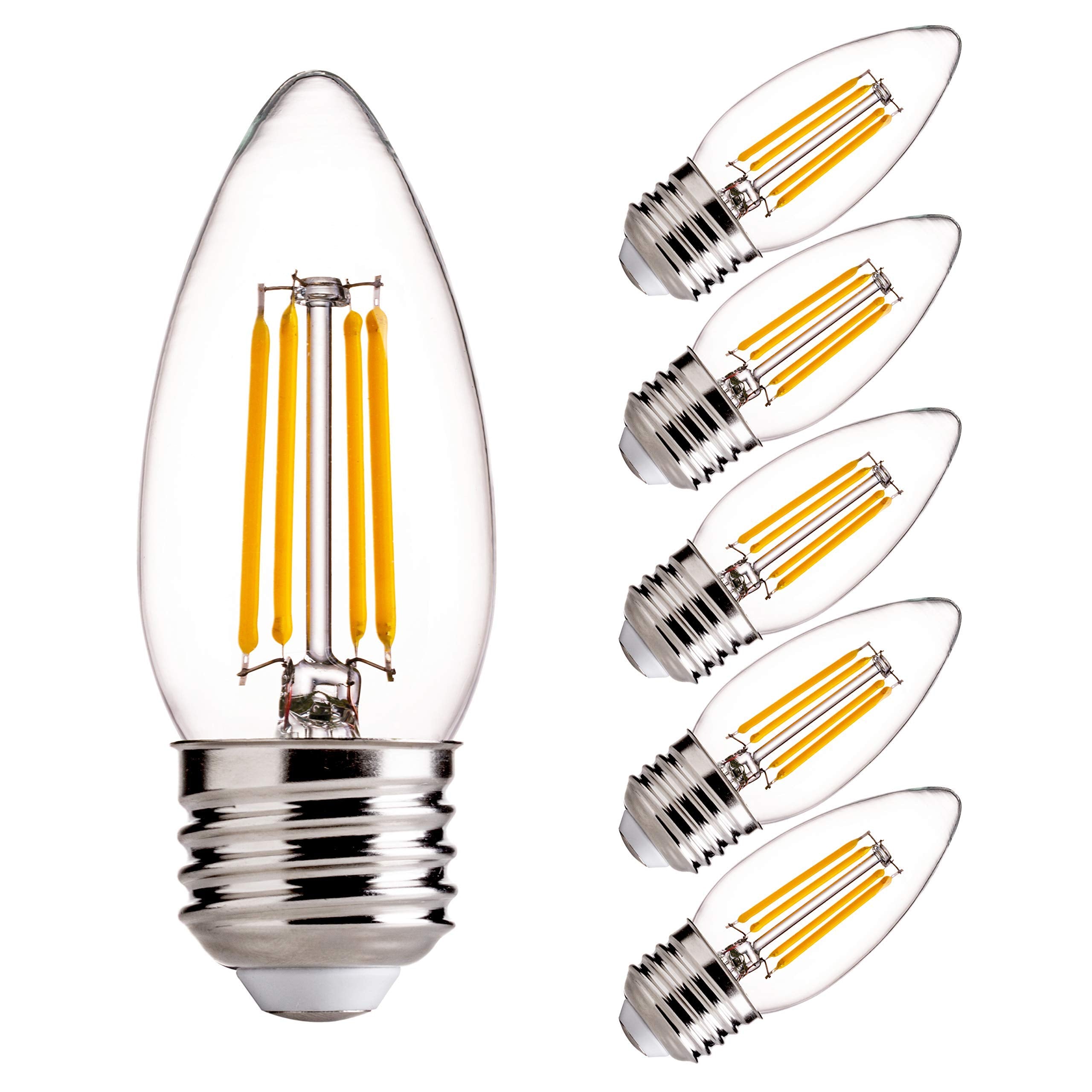 Avior Yellow E27/E26 Screw Type 4W Bulb for Decorative Lamps, Hanging Light, Wall Lamps, Chandelier (Yellow, Pack of 5)