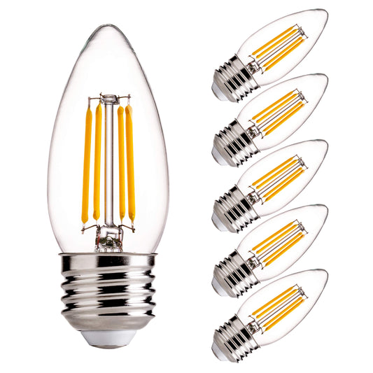 Avior Yellow E27/E26 Screw Type 4W Bulb for Decorative Lamps, Hanging Light, Wall Lamps, Chandelier (Yellow, Pack of 5)