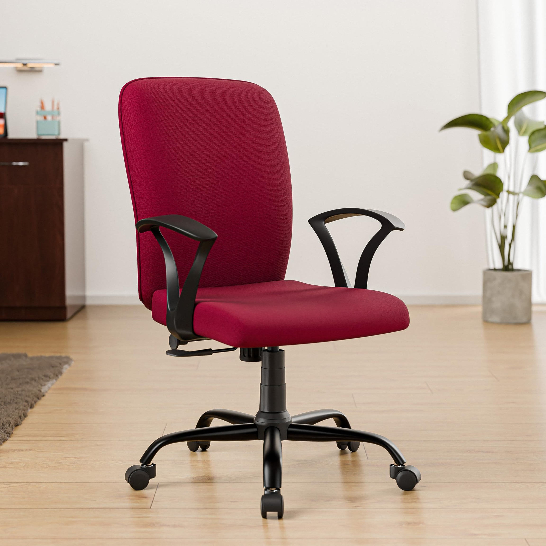 Green Soul Seoul X Office Chair, Mid Back Mesh Ergonomic Home Office Desk Chair with Comfortable & Spacious Seat, Rocking-tilt Mechanism & Heavy Duty Metal Base (Maroon)