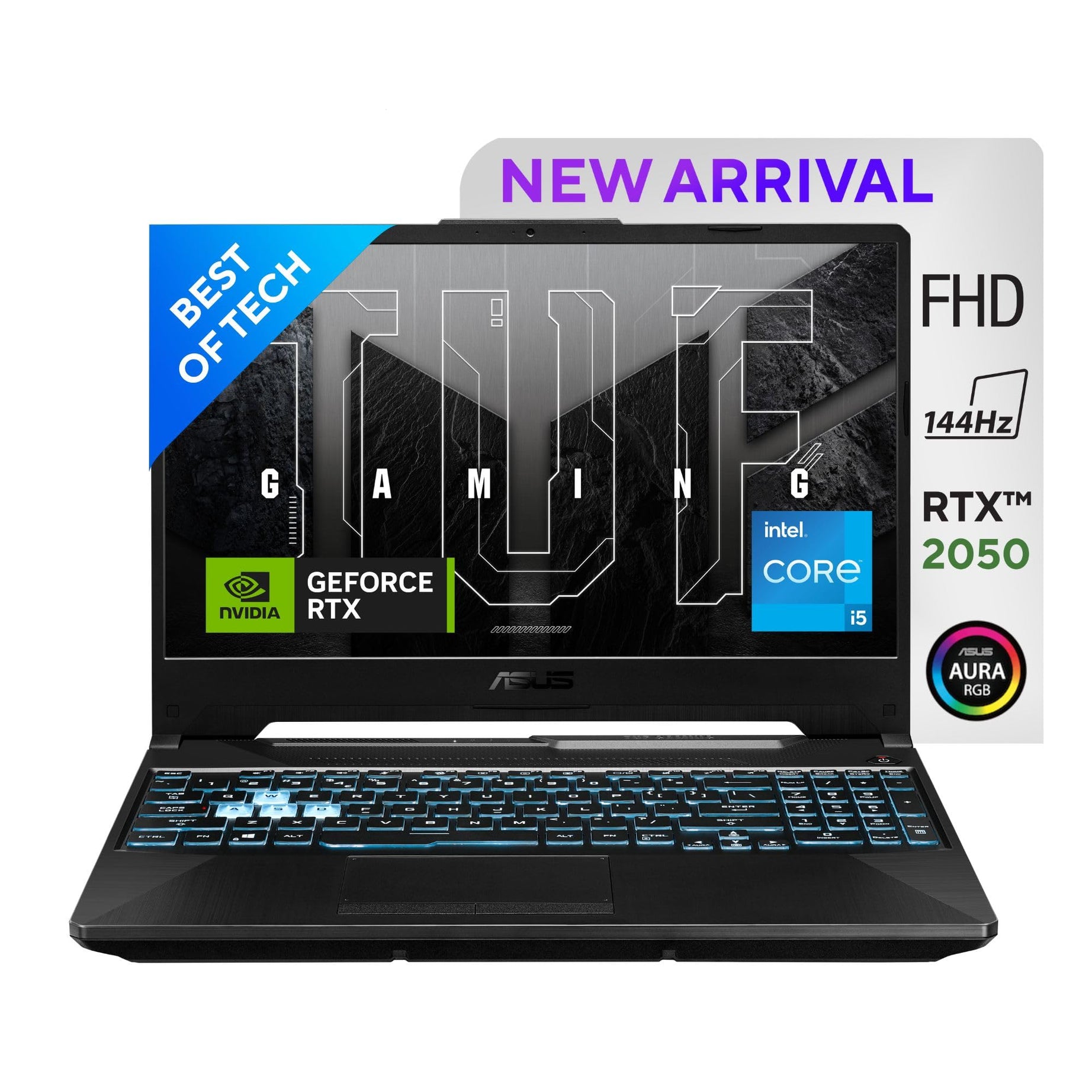 ASUS TUF F17 Gaming Laptop, Intel Core i5-11400H 11th Gen, 17.3-inch (43.94 cm) 144Hz, (8GB RAM/512GB SSD/4GB NVIDIA GeForce RTX 2050/Windows 11/ RGB Backlit KB/Black/2.30 kg), FX706HF-HX018W