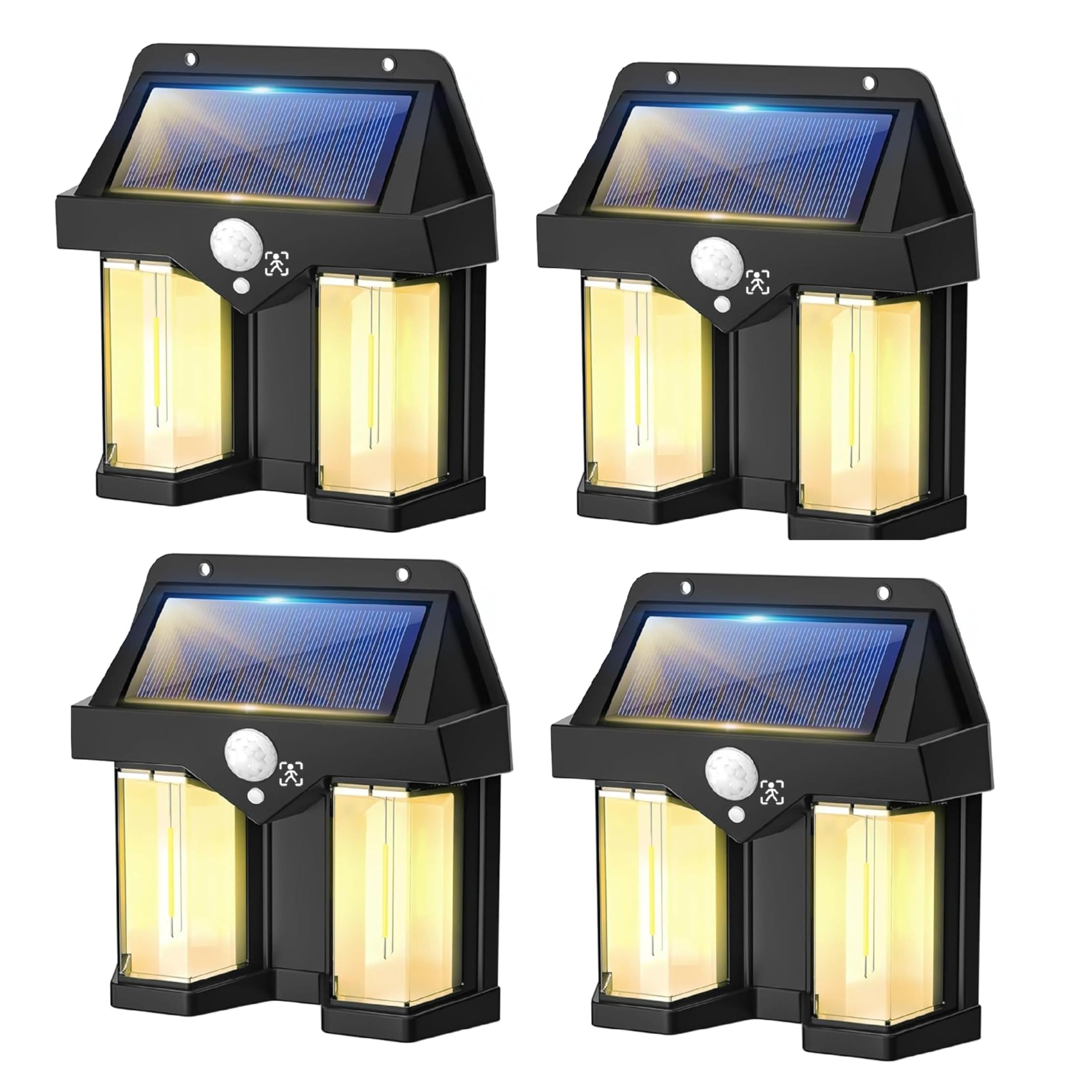 SHOPOBOX Outdoor Solar Wall Lamp Outdoor Waterproof Tungsten Lamp Induction Garden Lamp Garden Villa Night Lamp (DOUBLE - LIGHT, 4)