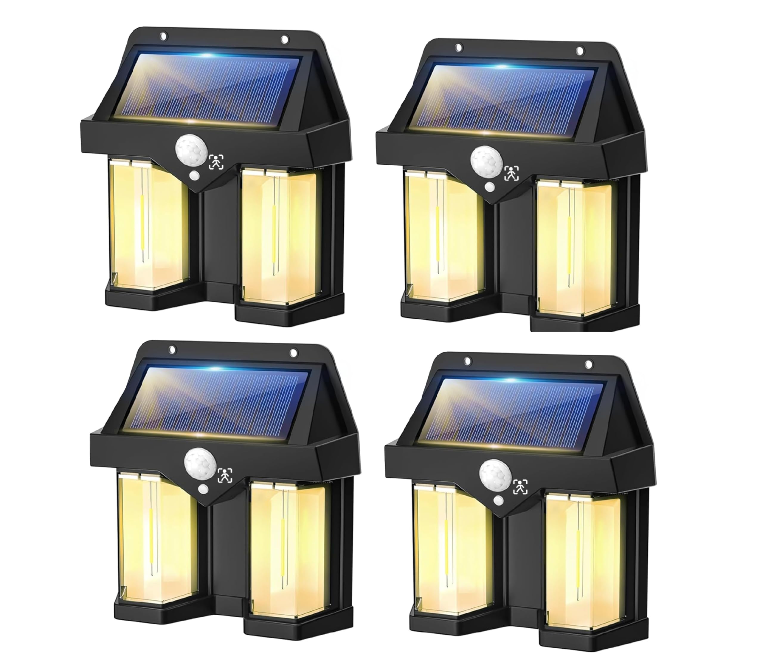 SHOPOBOX Outdoor Solar Wall Lamp Outdoor Waterproof Tungsten Lamp Induction Garden Lamp Garden Villa Night Lamp (DOUBLE - LIGHT, 4)