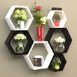 Onlineshoppee Fancy 6 Pieces Hexagonal MDF Wall Shelf [Big, Multicolour]