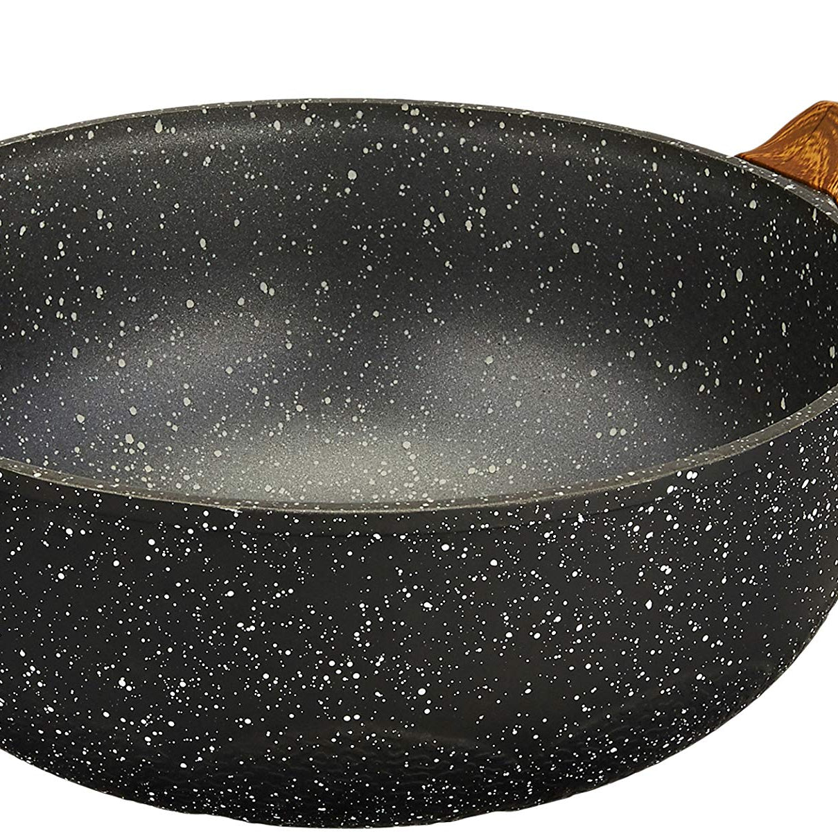 Amazon Brand - Solimo Die Cast Aluminium Non Stick Wok/Kadhai (25cm, 5 layer coating) (Black)