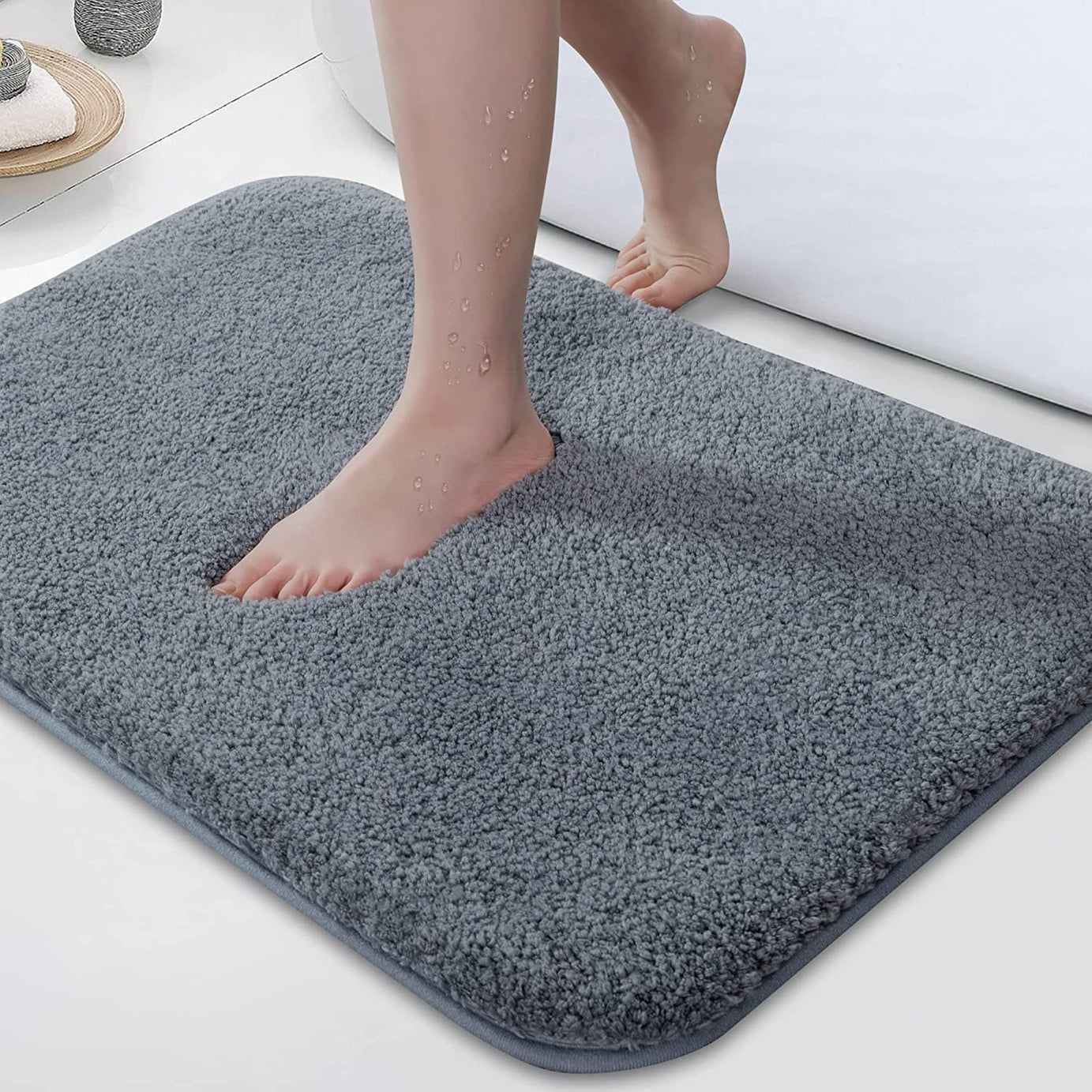 SIWAN ( 1 Pieces Anti-Slip Dirt Trapper Microfiber Entrance DoorMat for Home, Bedroom and Hotel Decor/Bathroom Carpet Rug (60 x 40 cm/Grey) DMT01