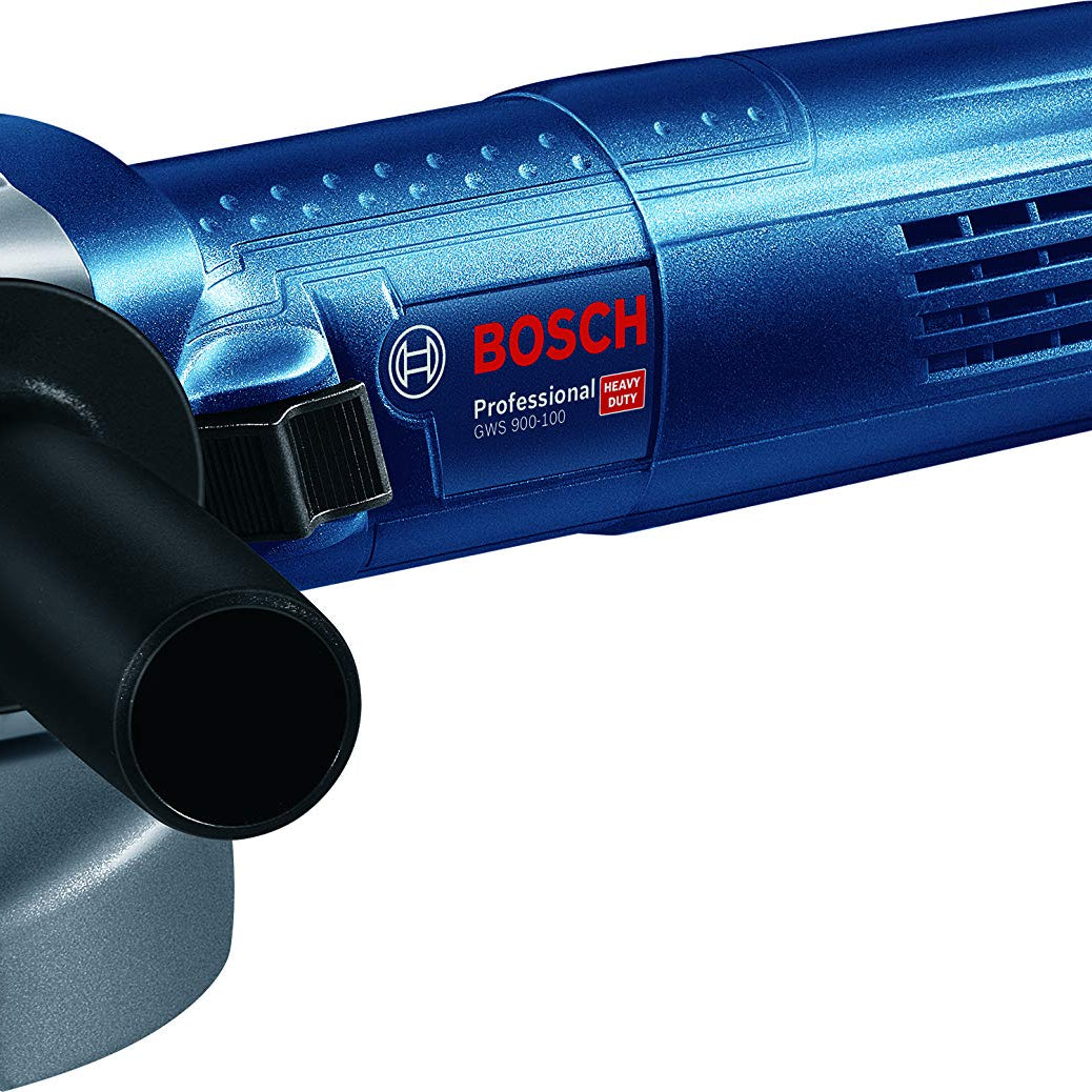 Bosch GWS 900-100 Heavy Duty Electric Angle Grinder, 900W, M10, 100 mm Disc Dia., Lockable Switch, Direct Cooling, 1.9 kg + Wrench, Protective Guard & Auxiliary Handle, 1 Year Warranty