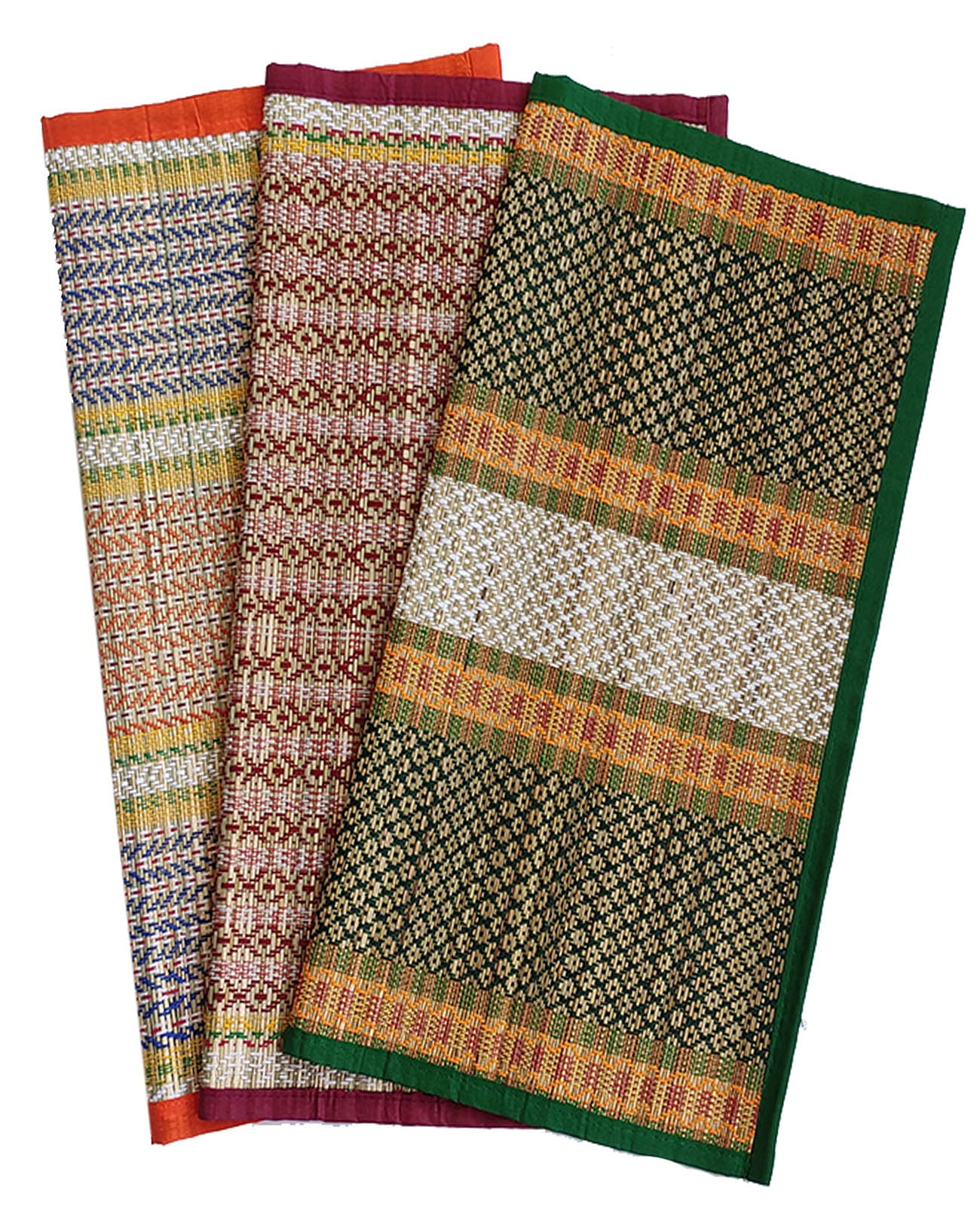 Montelal Store 18 X 18 Inch Hand Made Kusha Grass Aasan for Pooja (Multicolour) -Pack of 3(Madurkathi River Grass Sedge/Korai)