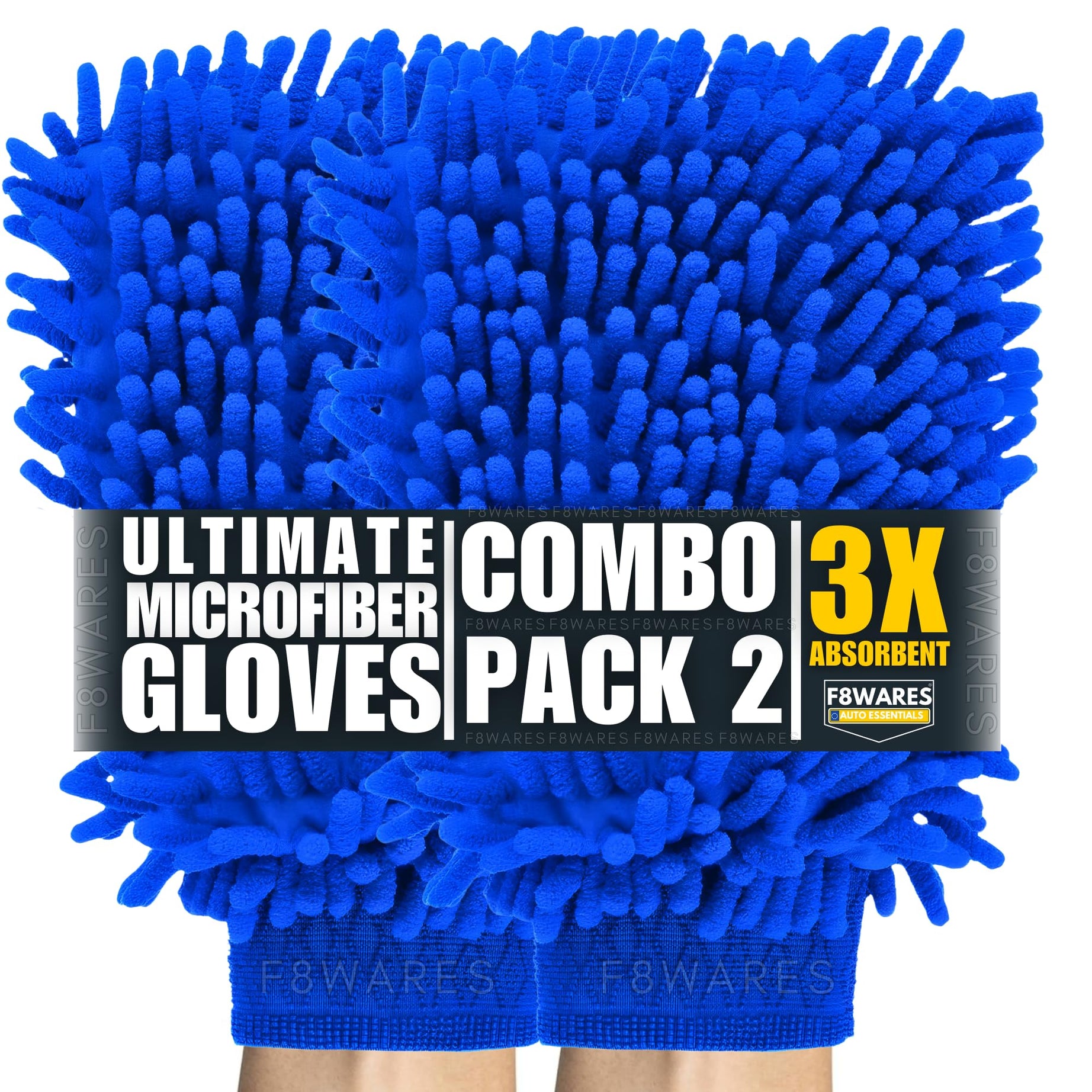 2Pcs Microfiber Gloves for Home Cleaning - Cleaning Gloves - Car Washing Gloves - Microfibre Hand Glove - Car Wash Gloves Microfiber - Dusting Gloves Wash Mitt - Hand Gloves for Cleaning Purpose Blue