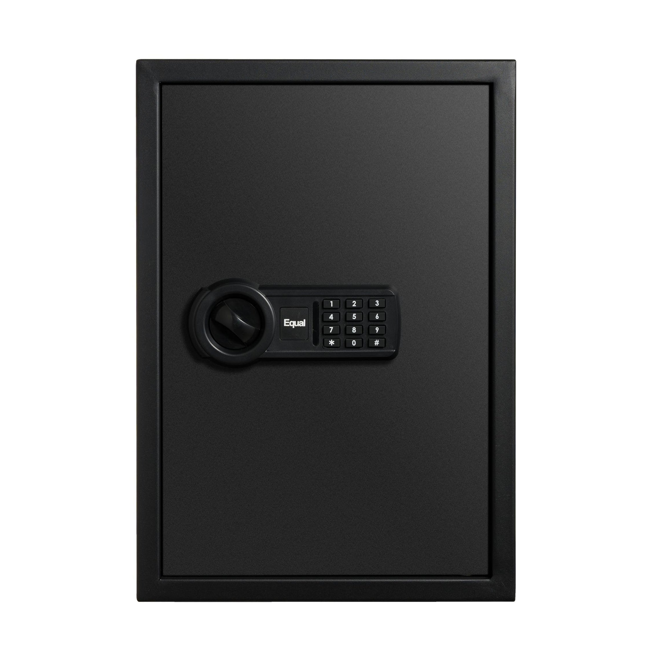 Equal 55L SecureLite Safe Locker for Home | Economic Electronic Safe Locker with Programmable Pincode Access and Mechanical Emergency Key | 3 Years Limited Warranty | 55 Liter - Black