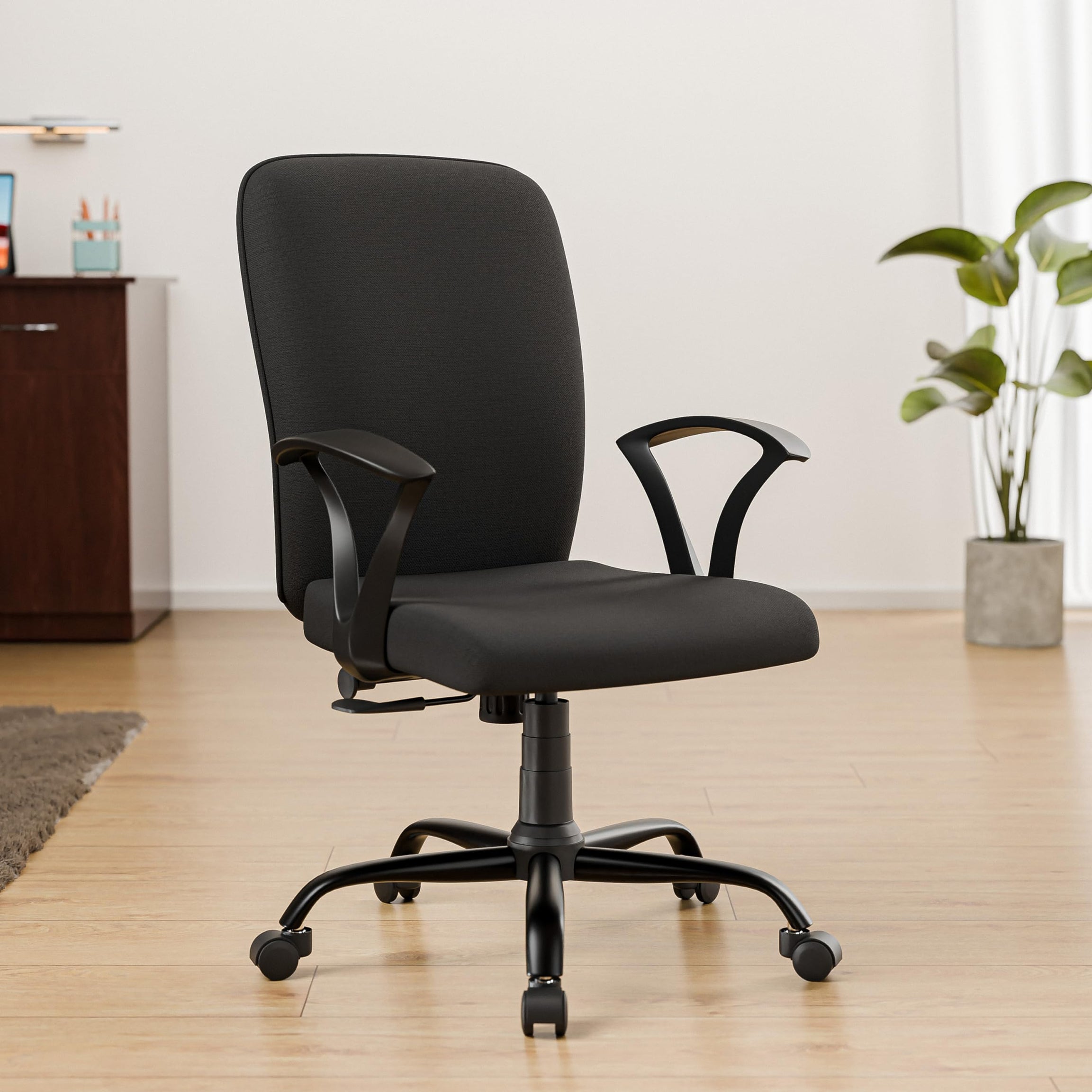 Green Soul Seoul X Office Chair, Mid Back Mesh Ergonomic Home Office Desk Chair with Comfortable & Spacious Seat, Rocking-tilt Mechanism & Heavy Duty Metal Base (Black)