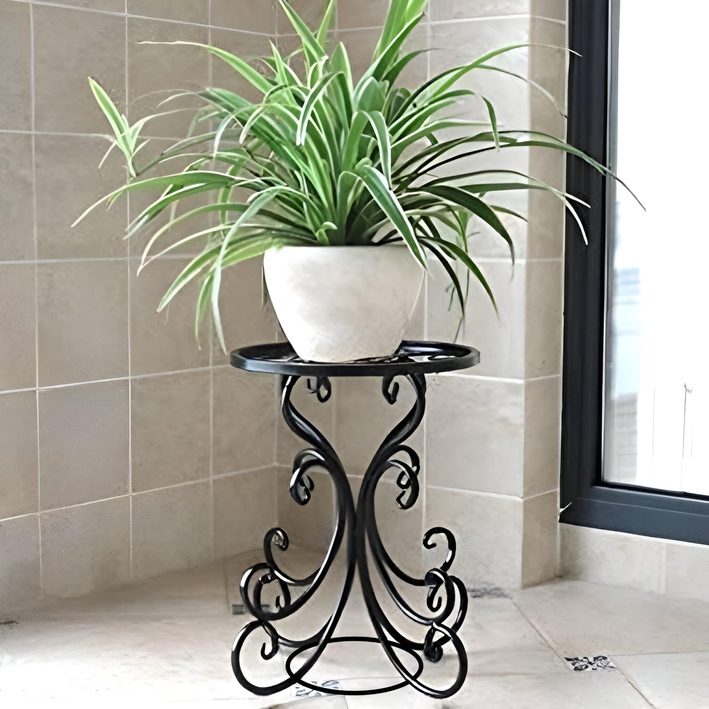 Dime Store Plant Stand Flower Pot Stand For Balcony Living Room Outdoor Indoor Plants Plant Holder Home Decor Item (Mini Planter) (Black)