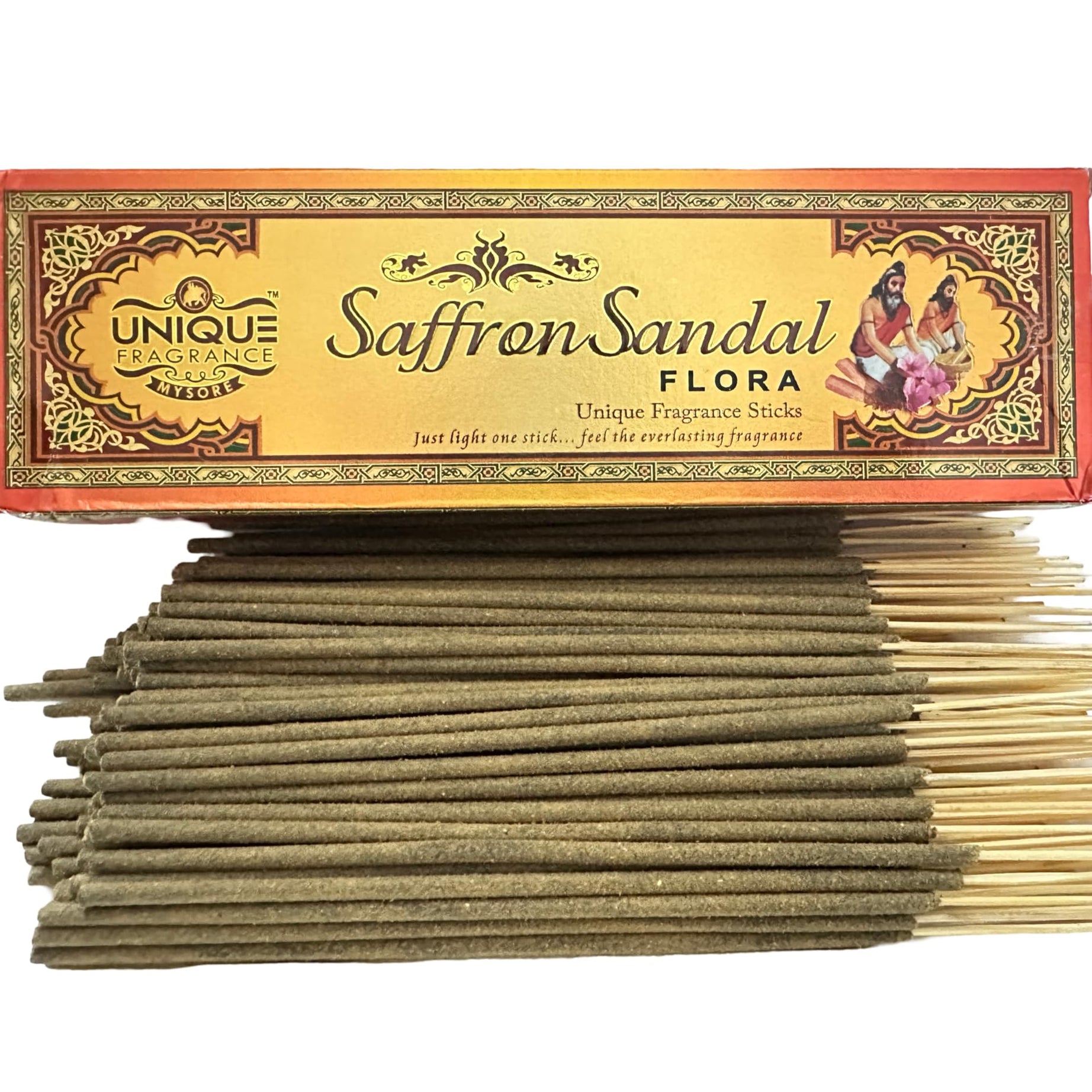 Mysore Saffron Sandal Agarbatti | Red Sandal Incense Sticks 200 gms | Long Lasting | 100% Pure |