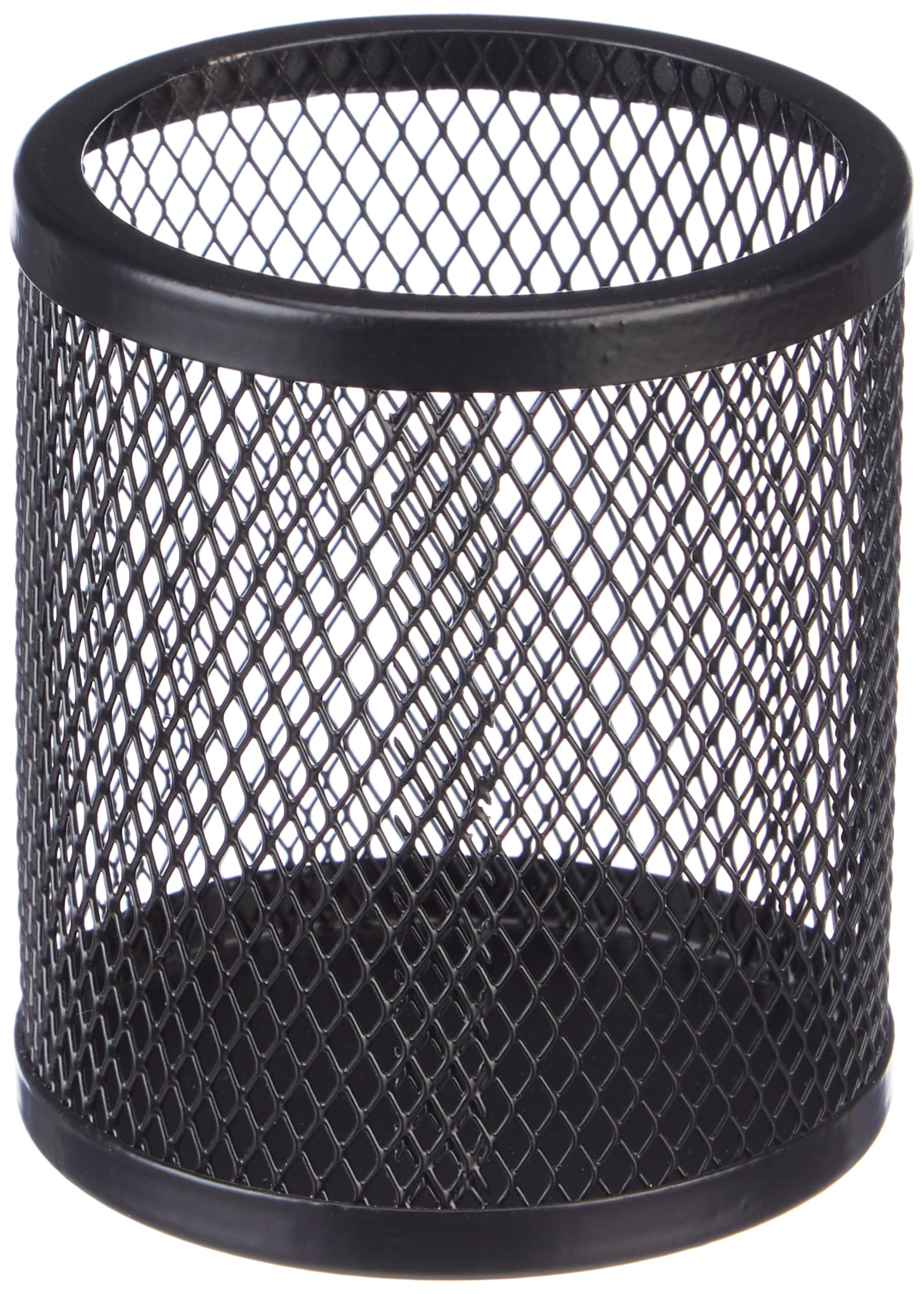 Amazon Basics Metal Round Mesh Pen Stand&Pencil Holders|Table Desk Organizer For Home, Office|Black