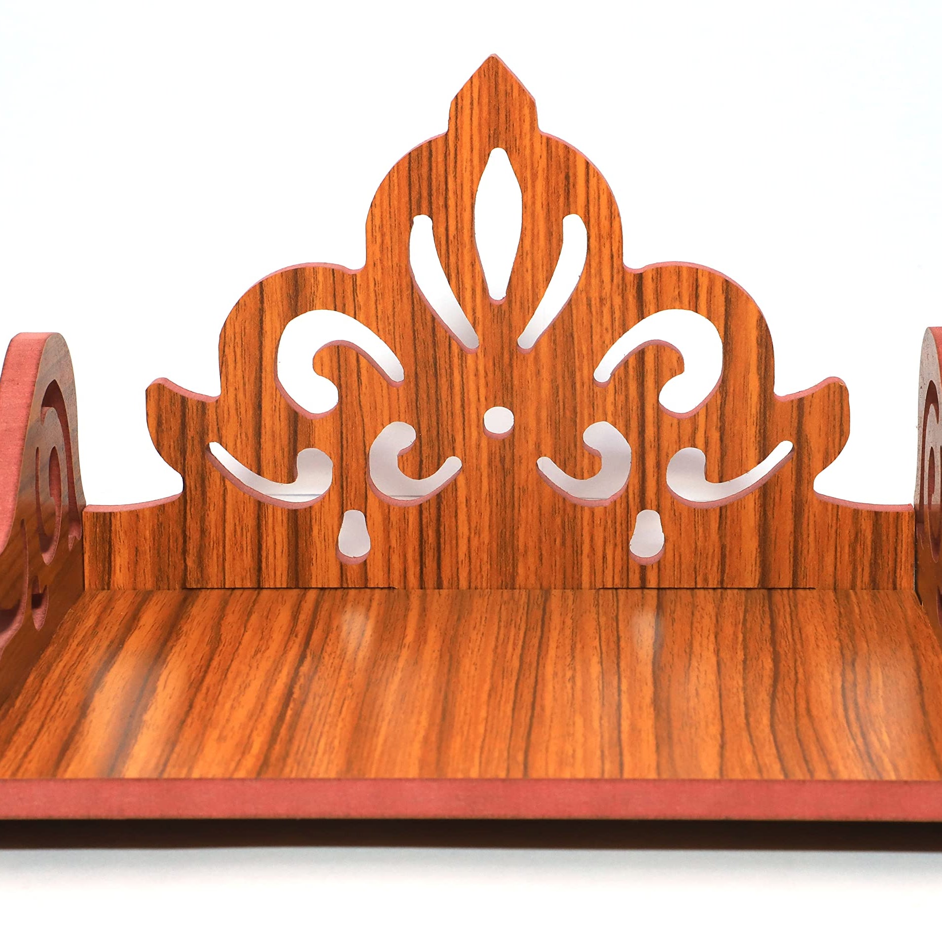 DIVOKAH® Plywood small wooden Temple for home Office and shop/wall hanging temple/sinhasan/pooja mandir/pooja stand/Hindola (8 MM PLYWOOD THICKNESS) (wdn sinhasan)