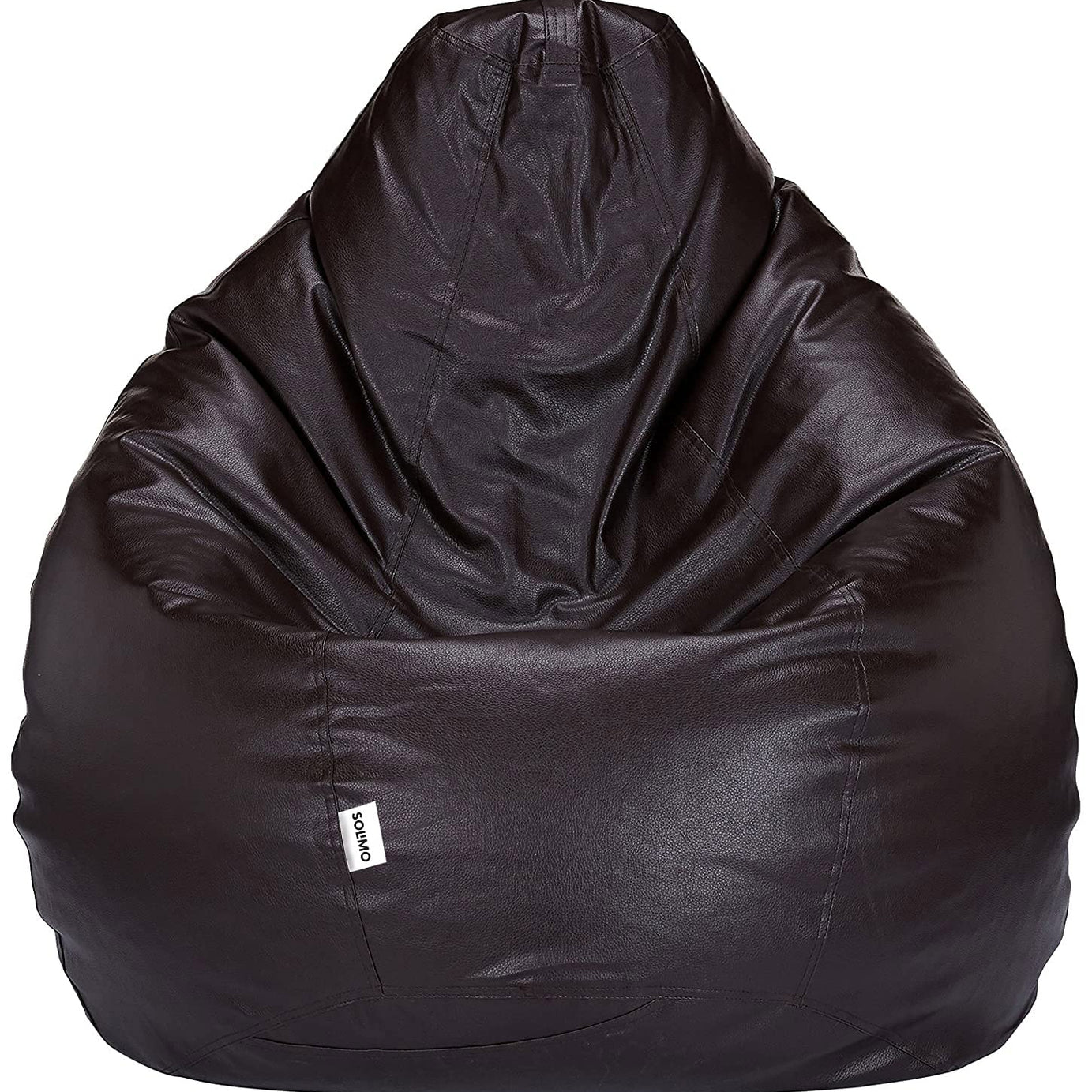 Amazon Brand - Solimo XL Bean Bag Cover Without Beans - Faux Leather (Brown)