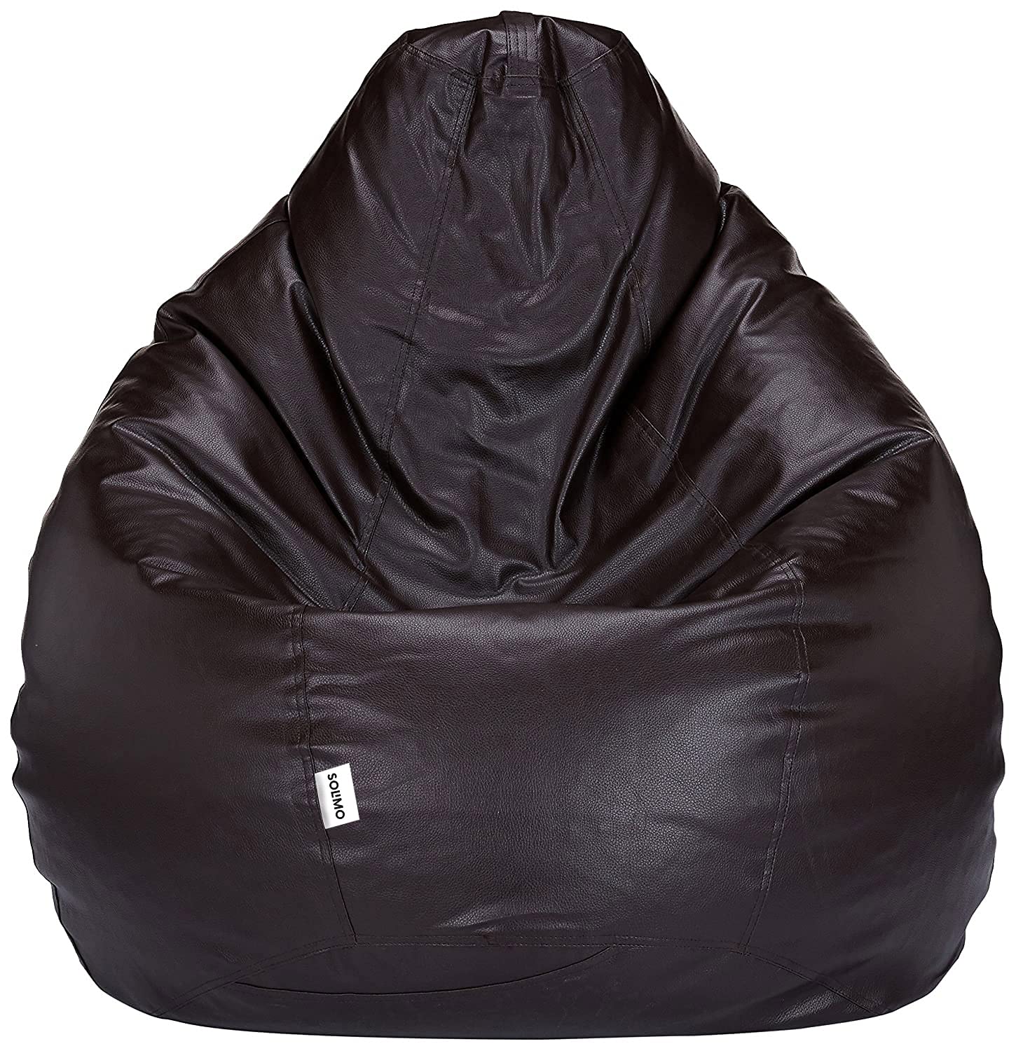 Amazon Brand - Solimo XL Bean Bag Cover Without Beans - Faux Leather (Brown)