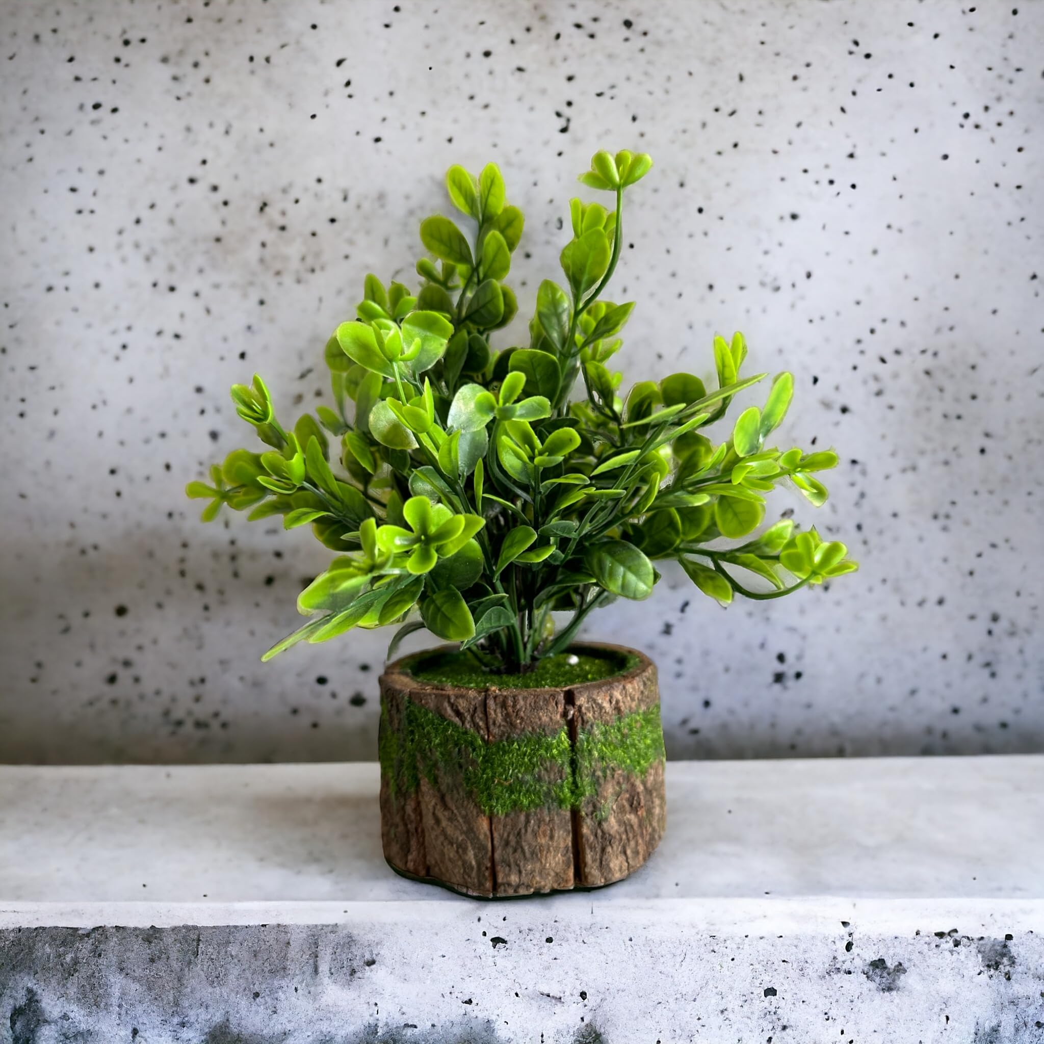 Litleo artificial plant with wooden pot, for home office, desk, table,decoration