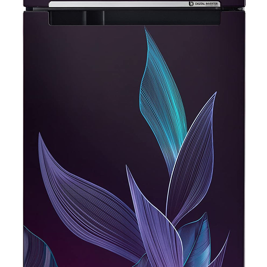 Samsung 236L 2 Star Inverter Frost-Free Double Door Refrigerator (RT28C31429R/HL,Paradise Bloom Purple) Base Stand Drawer 2023 Model