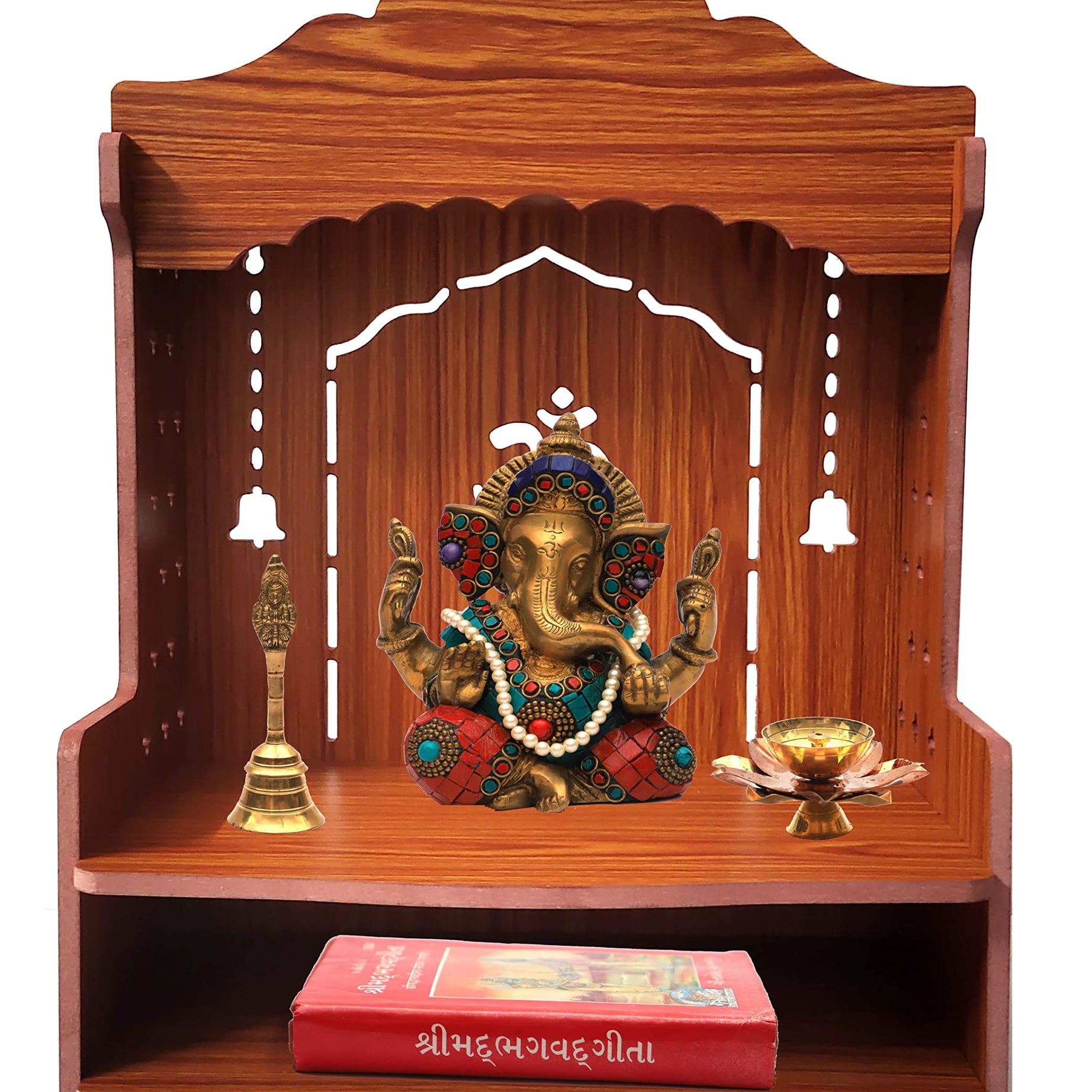 DIVOKAH® Beautiful MDF Wooden Temple/Home Temple/Pooja Mandir (8 MM PLYWOOD THICKNESS) (WDN DECOR)