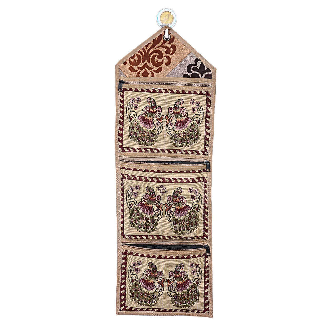 Kuber Industries Cotton 1 Piece Wall Hanging Magazine Letter Holder (Cream) -CTKTC7248