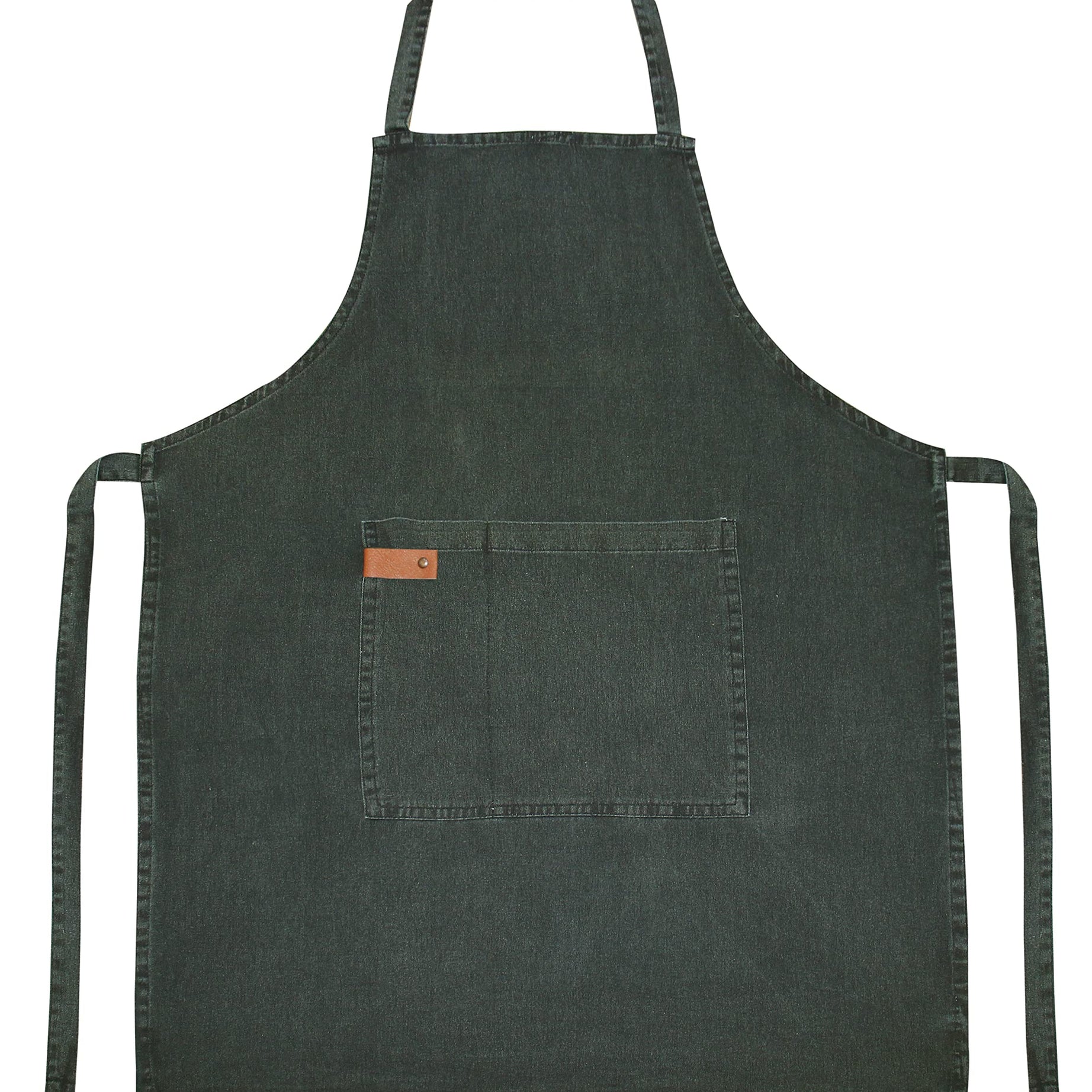 Soul Tex - Stylish 100% Cotton Apron with Front Centre Pocket | Modern and Durable Unisex Apron | 63 x 80 cm for Kitchen Use with 2 Pockets (Green)