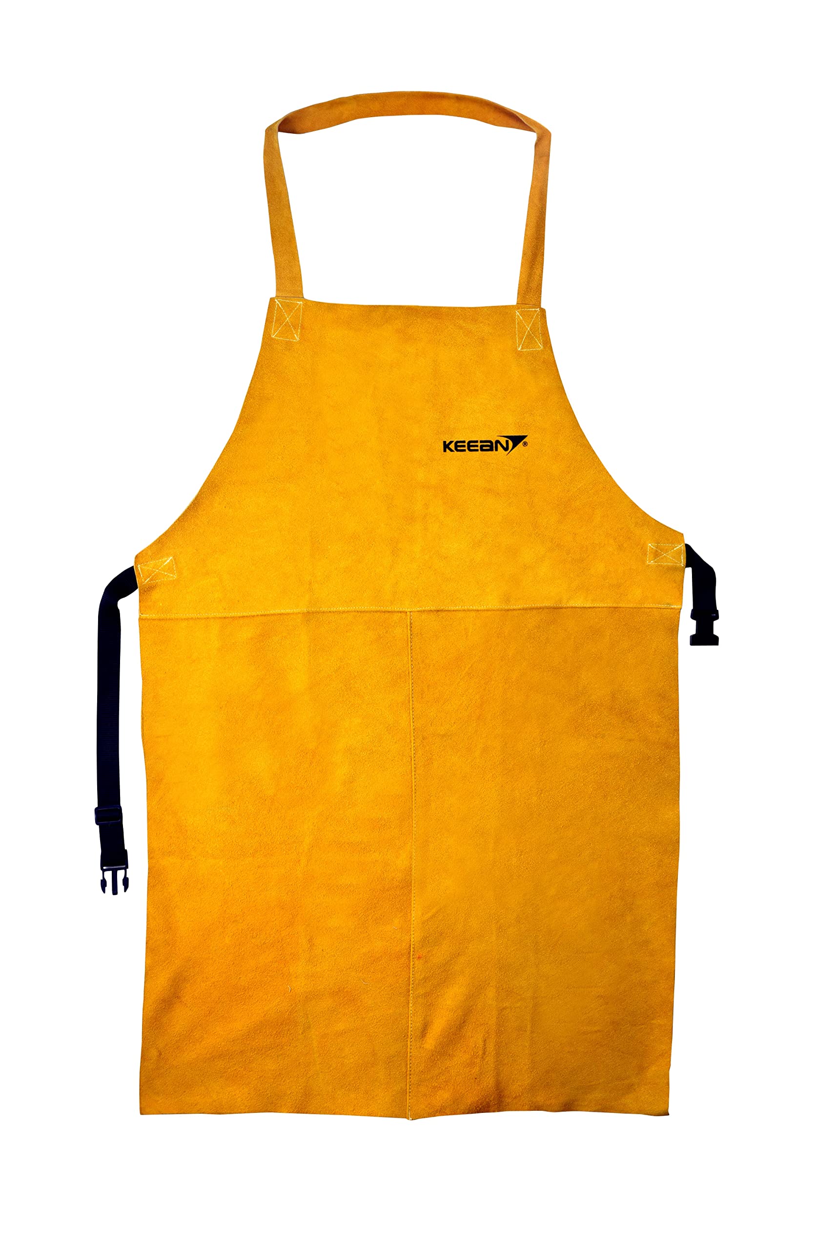 KEEAN Leather Apron Adjustable Men/Women Wear-Resistant Thicken Heat-Resistant Working Electric Welding Safety Clothing Protective Anti-scalding Yellow M to XL (24"X37")