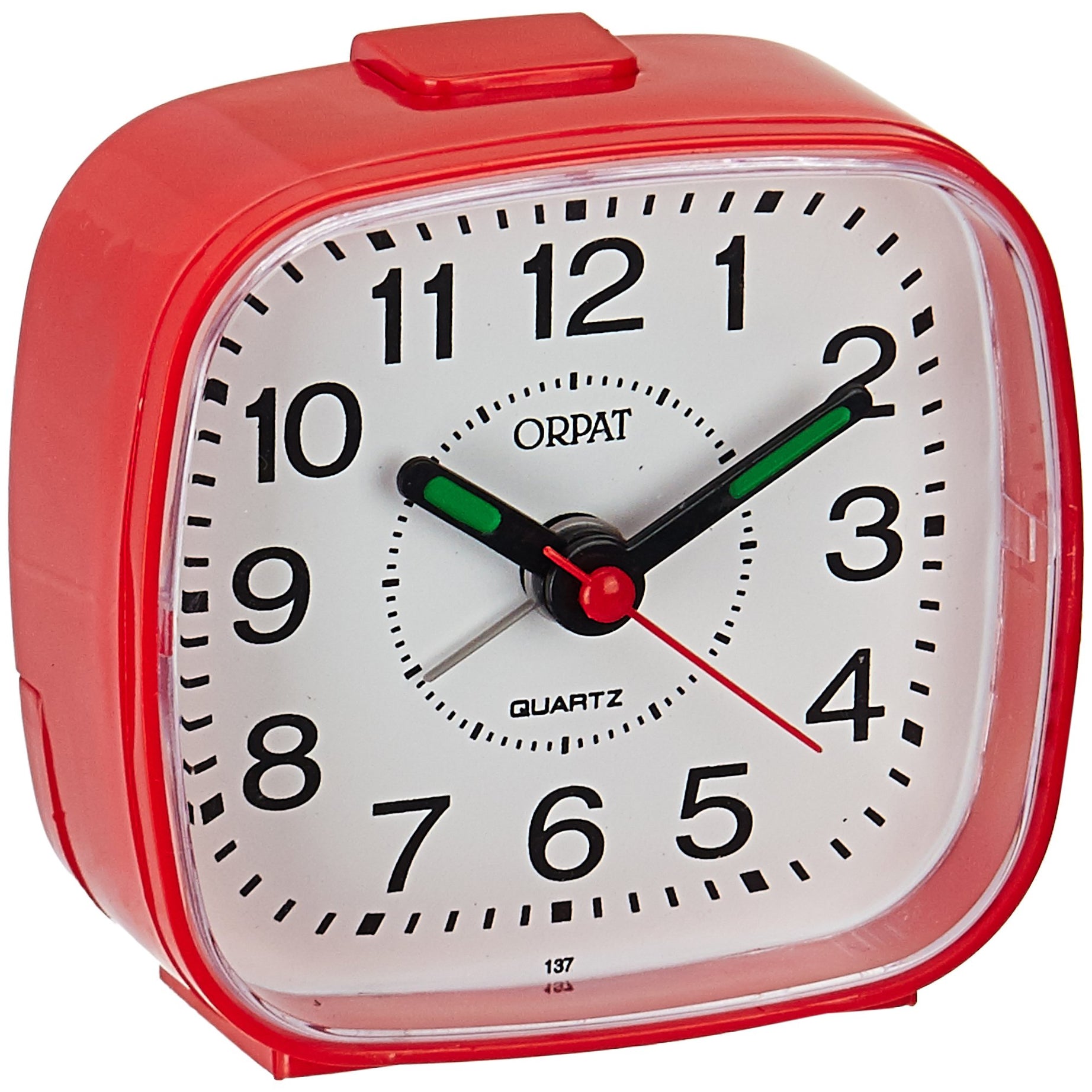 Orpat Beep Alarm Analog Clock (Red, Small, 7.18 Cm X 3.3 Cm X 6.8 Cm, Tbb-137)(Plastic)