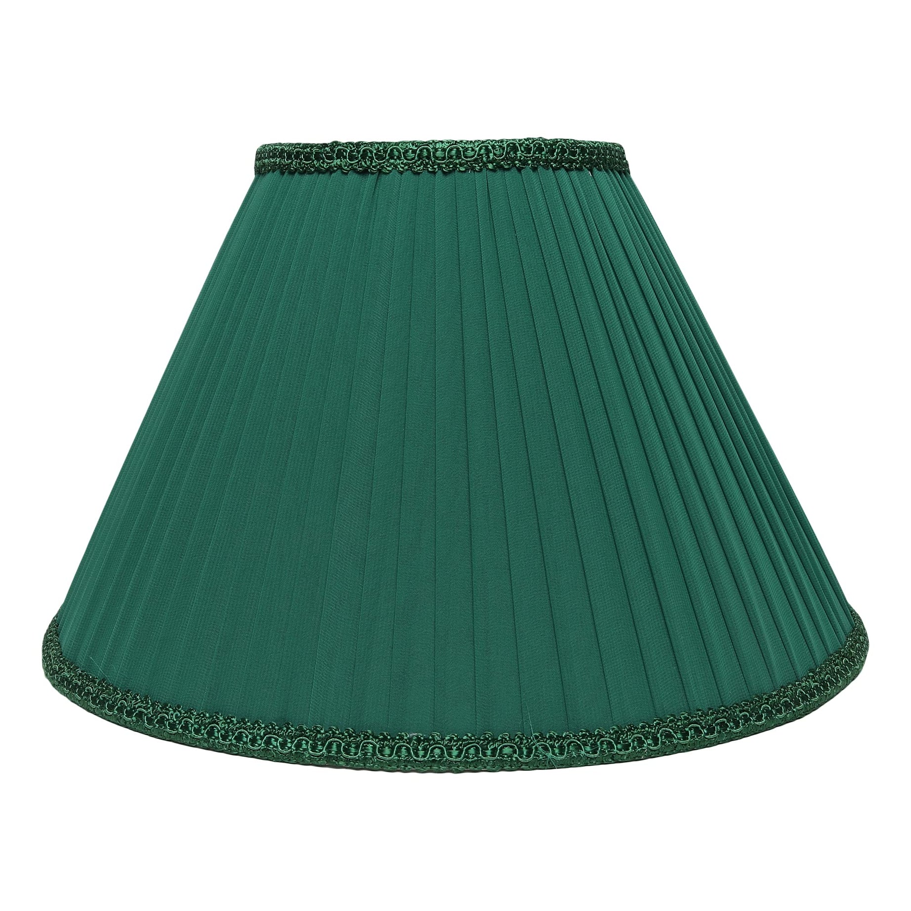 YURA HANDICRAFTS -Lamp Shade, Georgette Fabric - PL (Pleated Lace) Lamp Shade Suitable for Bedroom, Study room, Living room and Home Decor & Decoration. (TDH=5”x12”x8”, Emerald Green)