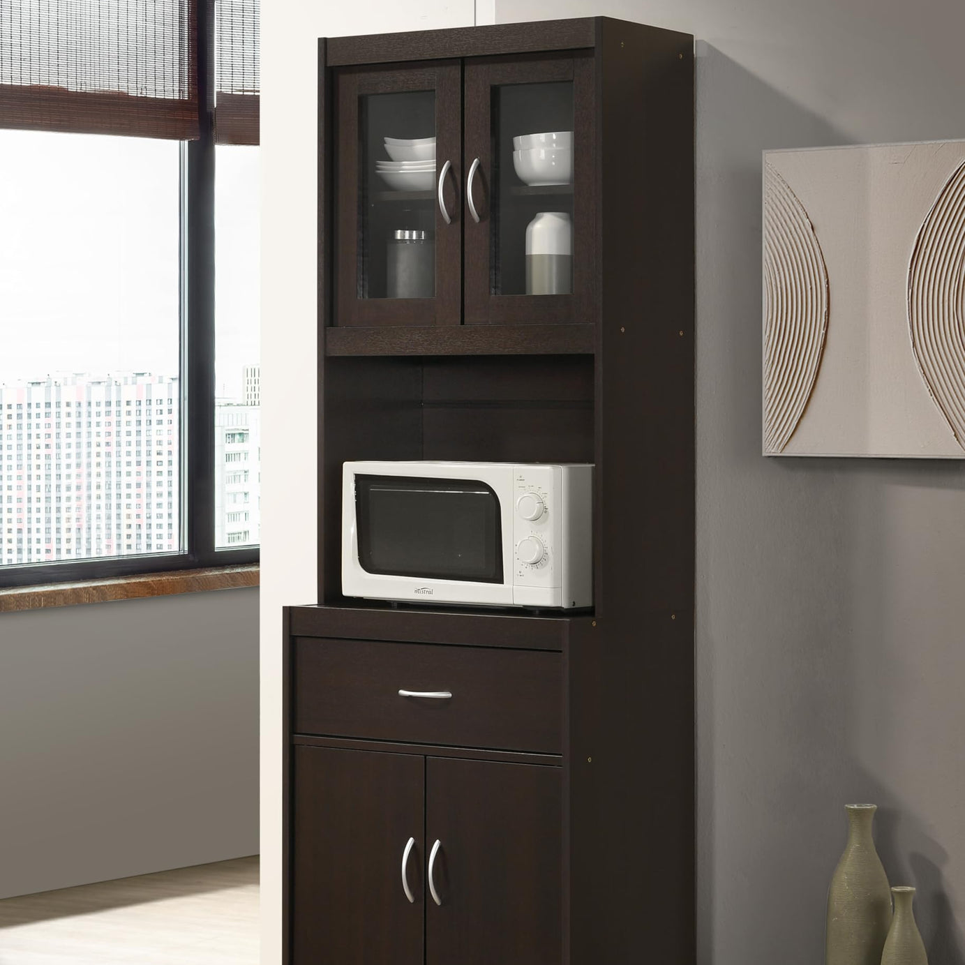 DeckUp Zeus Engineered Wood Kitchen Cabinet and Storage Unit (Dark Wenge, Matte Finish)