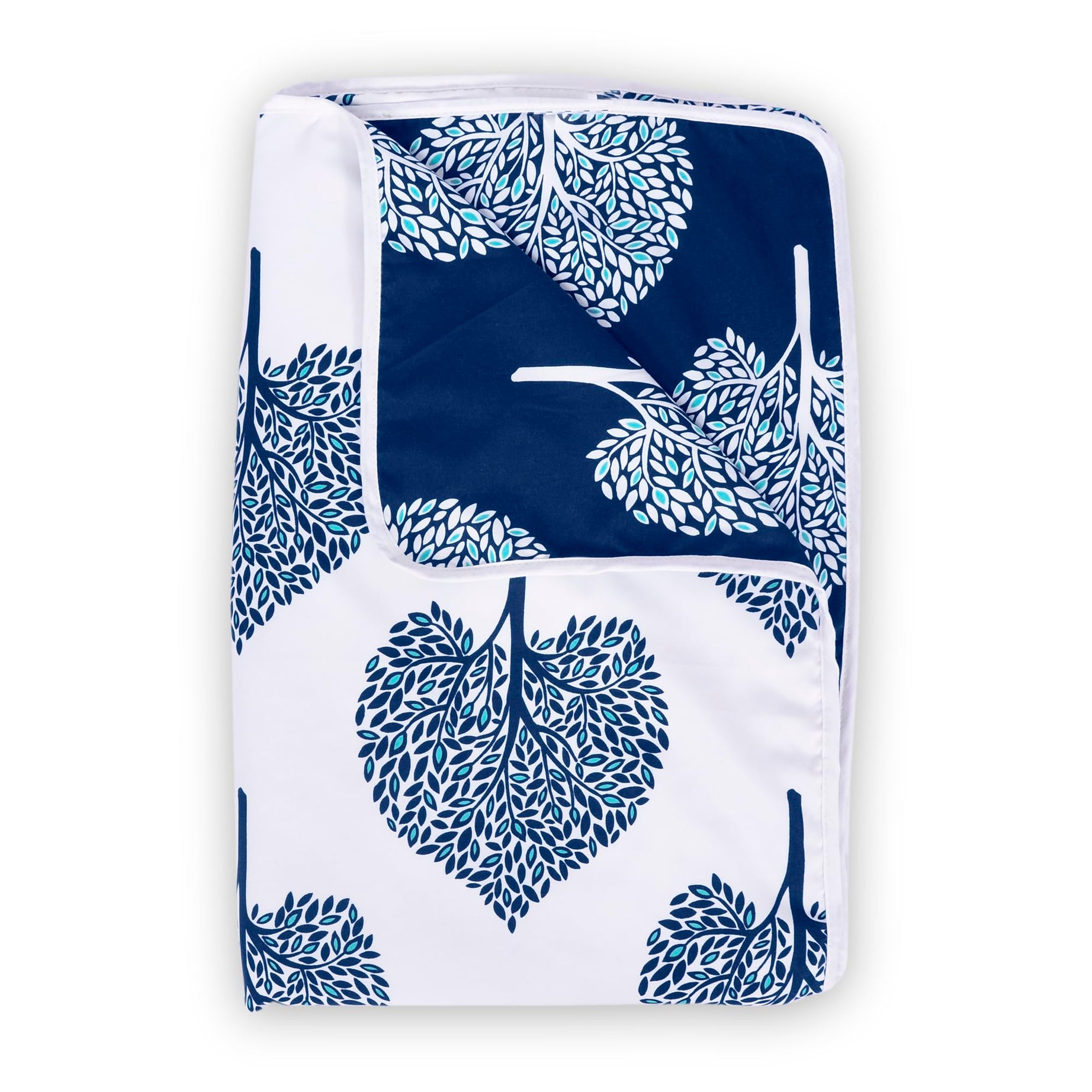 Divine Casa 120 GSM Floral Microfibre Reversible Lightweight Printed Double Bed AC Dohar Blanket for Mild Winter (Size 205 x 220 cm or 81 x 87 inch, Sapphire and White)