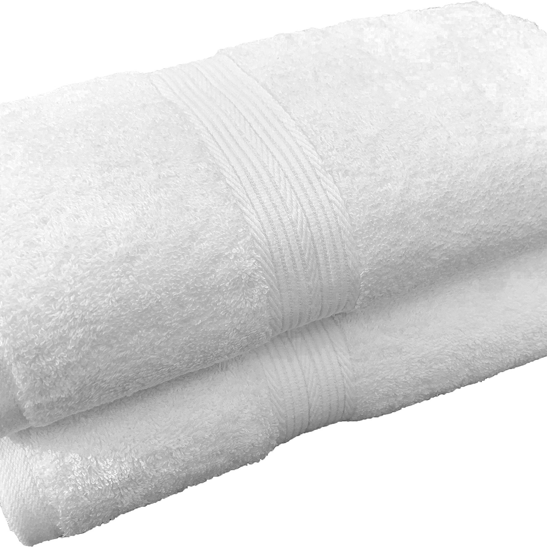 Trella 100% Cotton 2 Piece 500 GSM Large Cotton Bath Towel Set :: 140 x 70 cm (White White)