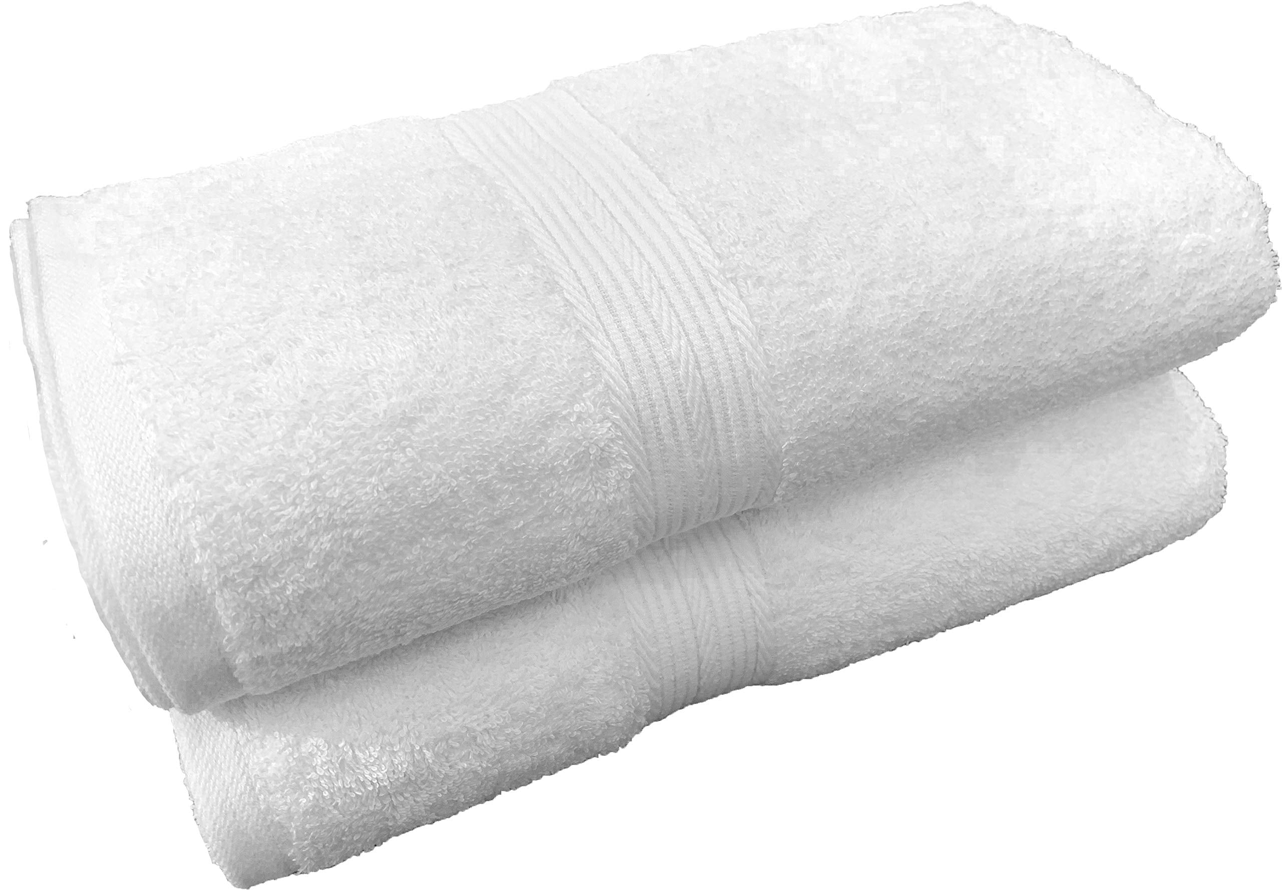 Trella 100% Cotton 2 Piece 500 GSM Large Cotton Bath Towel Set :: 140 x 70 cm (White White)