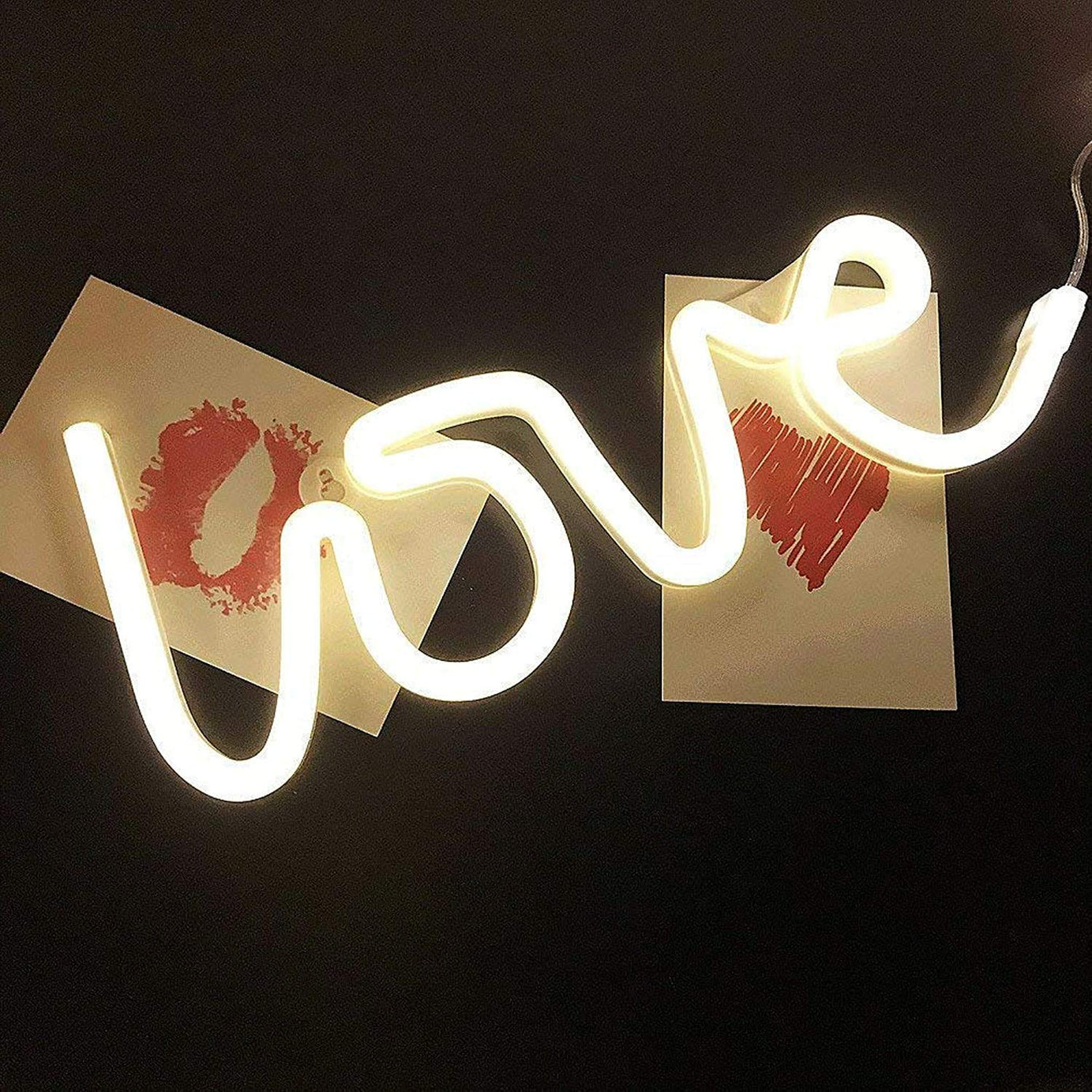 Quace Love Neon Signs Light LED Neon Art Decorative Lights Wall Decor for Bedroom, House, Bar, Pub, Hotel, Beach, Recreational (Warm White)