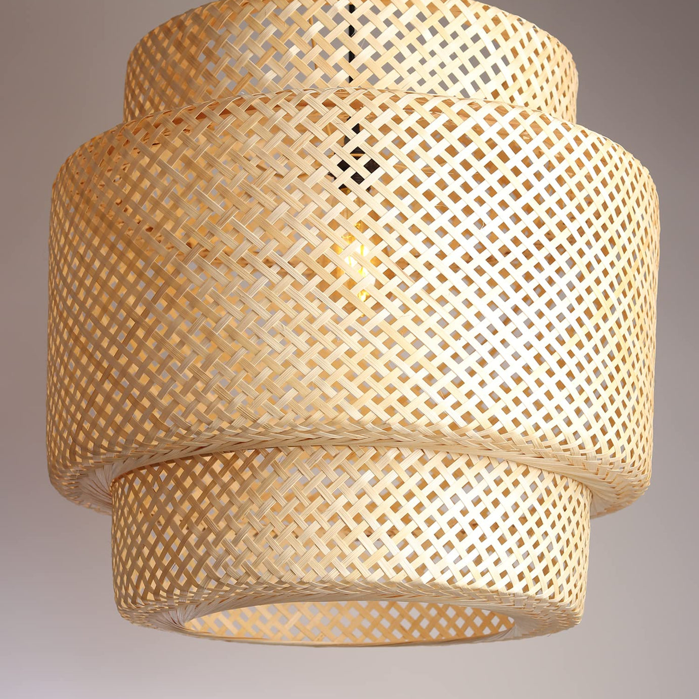 Habere India-All the Cultures Fabricating India Bamboo Lamp shade | Bamboo Pendant Lamp | Boho Lamp Shade | Cane Lamp Shade | Rattan Lamp Shade | Wicker Lampshade (Diameter 50 CM, Height 50 CM)