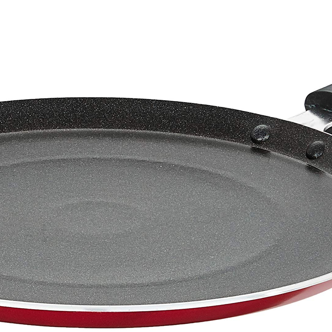 Amazon Brand - Solimo Non Stick Tawa (26cm, Induction and Gas Stove Compatible), Aluminium, Black