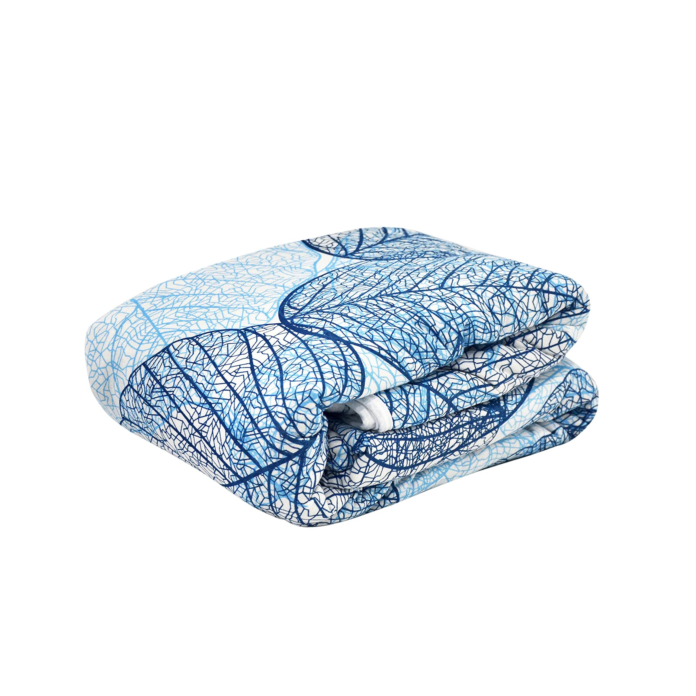 Divine Casa Glace Cotton 120 GSM Winter Lightweight Printed Single Bed AC Dohar Blanket Quilt - Trance Blue