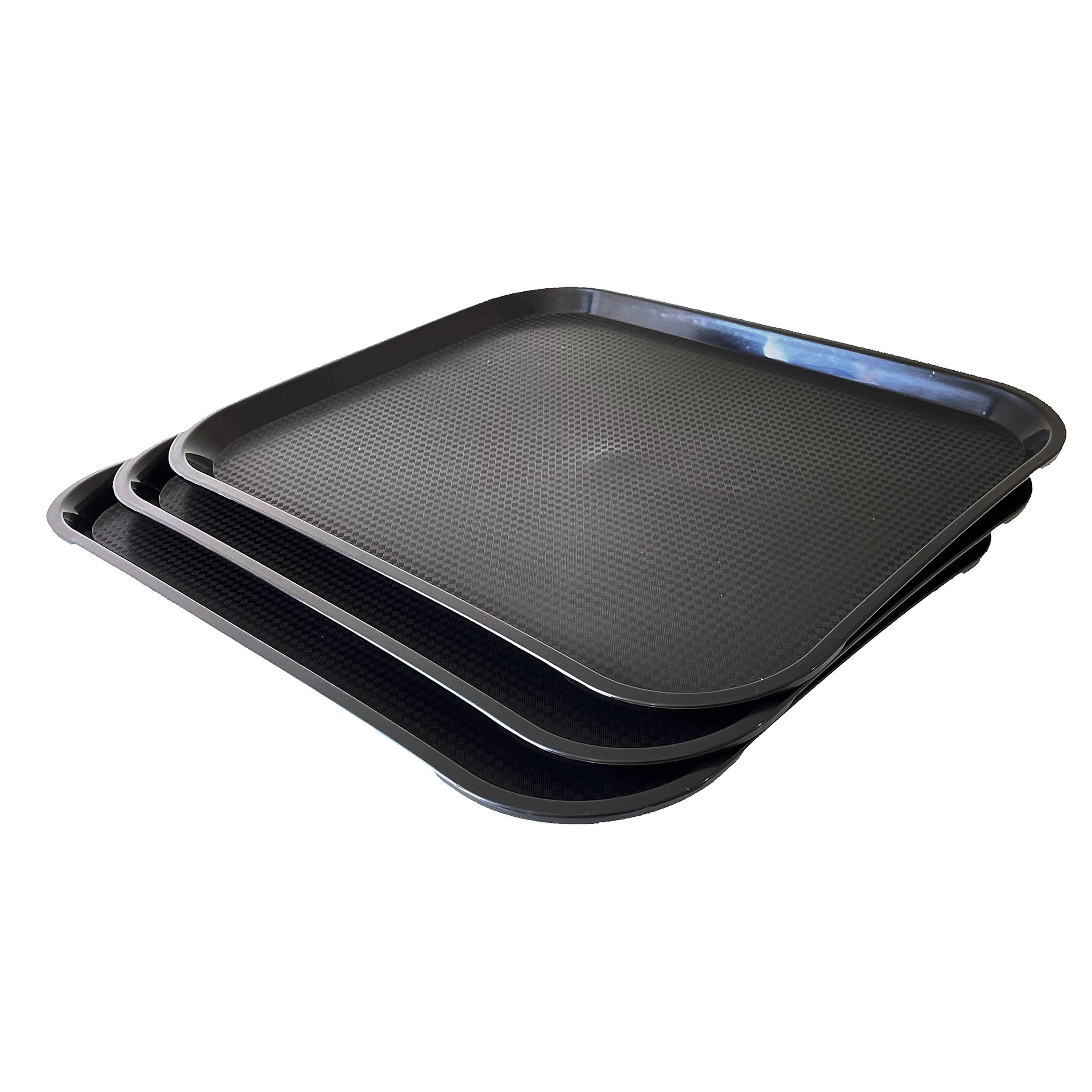 SmartSlide 35 x 45 CM Plastic Cafeteria/Fast Food Tray, Platter, Serving Tray for Breakfast, Cold-drink, Restaurant, Hotel, Bar, Pub, Kitchen, Party (Pack of 3)