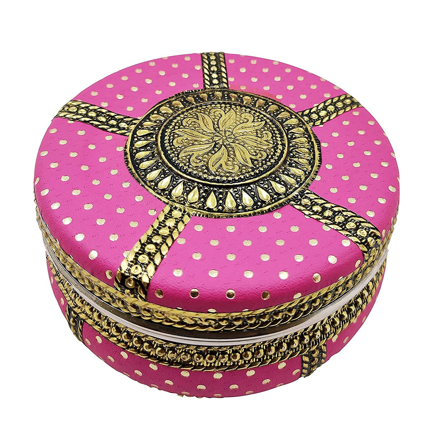 Sixfire ® Novelty Decorative Handicraft for Candy, Dry Fruit Storage box for Gifting Dry Fruit Box/Wooden Dry Fruit Box/Sweets Box/Oxidized Dry Fruit Box/Gift Box/Mukhwash Box (Pink- 300 ml)