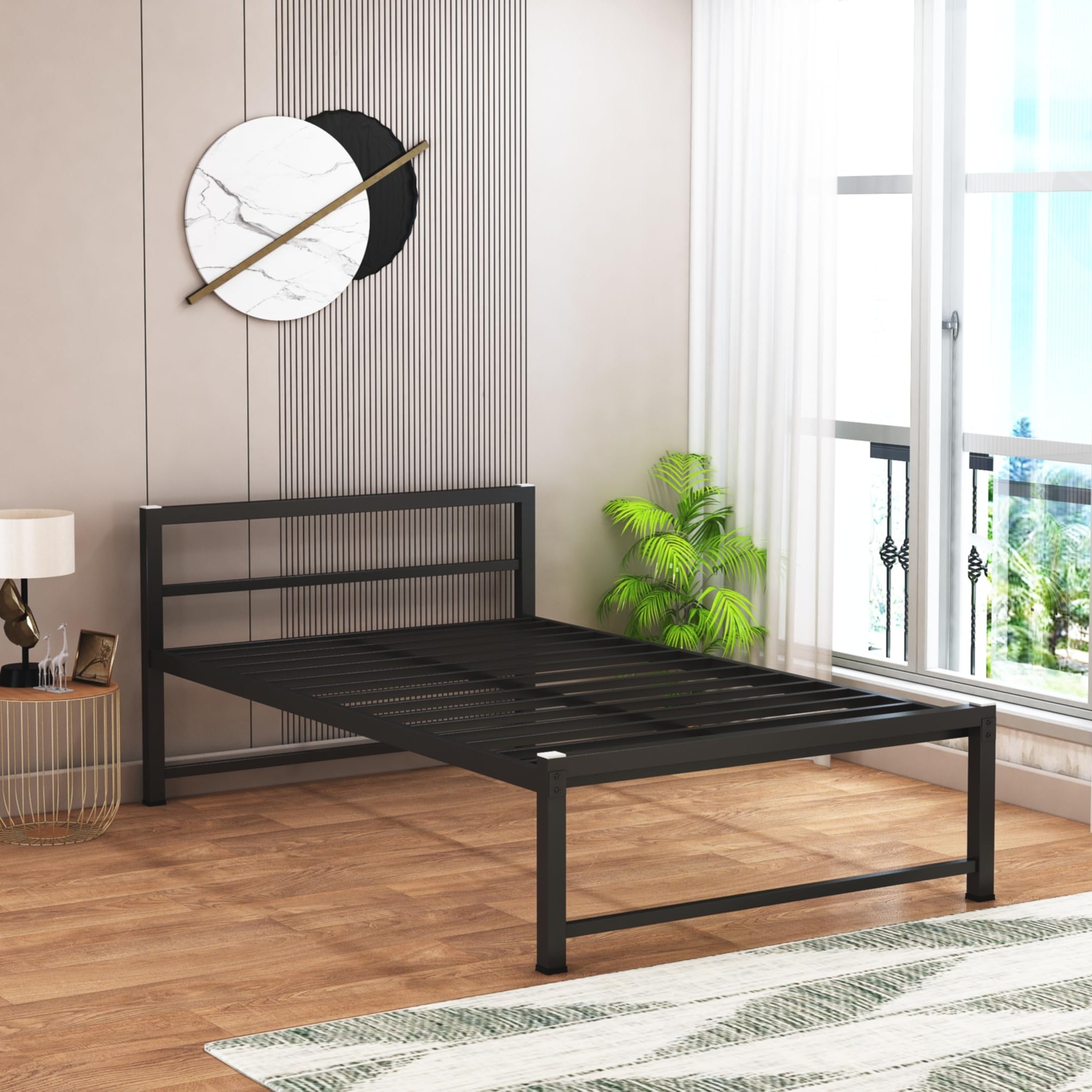 ZIAULA Premium Metal Bed Iron Bed Frame or Cot 4X6 feet (Double)