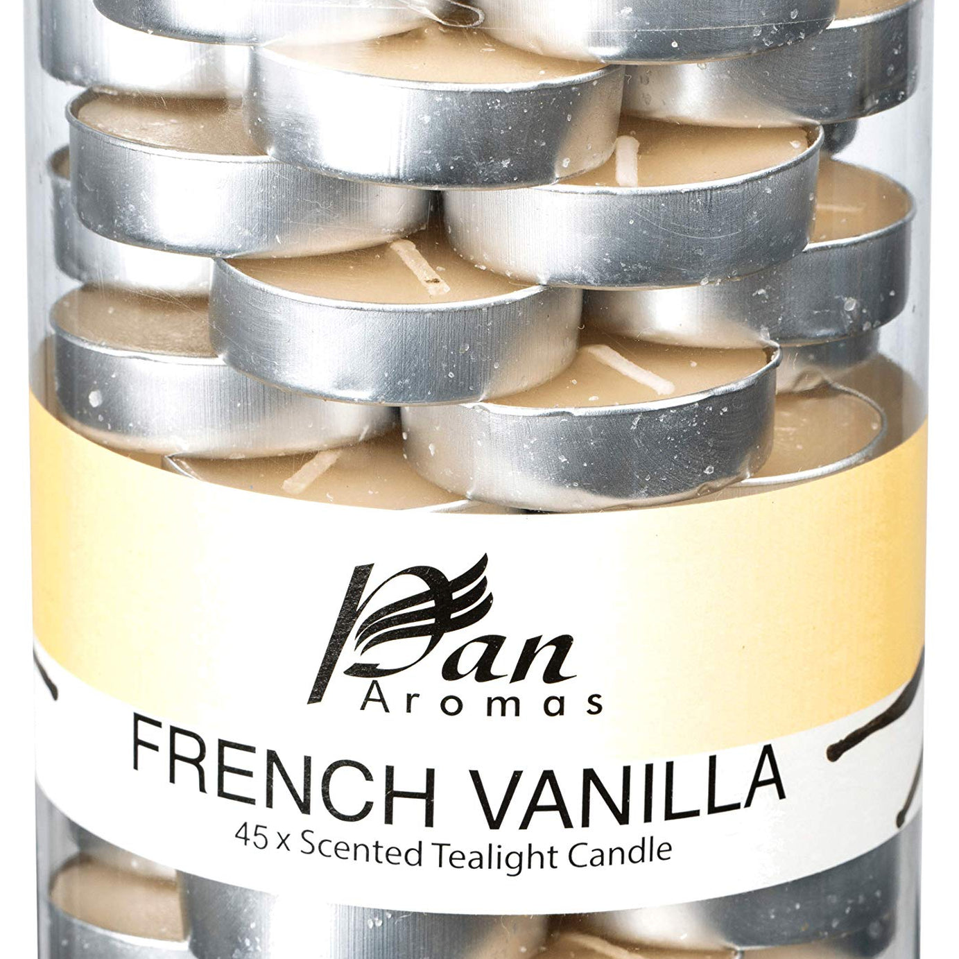 Pan Aromas - (French Vanilla) Scented Tealight Candles| Pack of 45| Long Burning Tealight Scented Candles for Home, Office & Gifting - 2.5 hrs to 3 hrs Burn Time