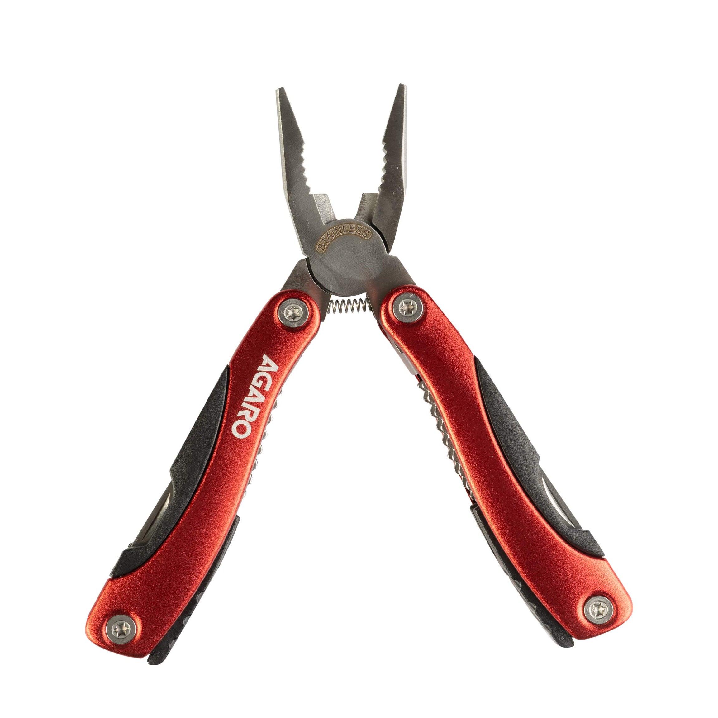 AGARO 12-in-1 Multi Function Plier, Hardened Steel, Multipurpose Plier, Pocket Hand Tool Set, Red