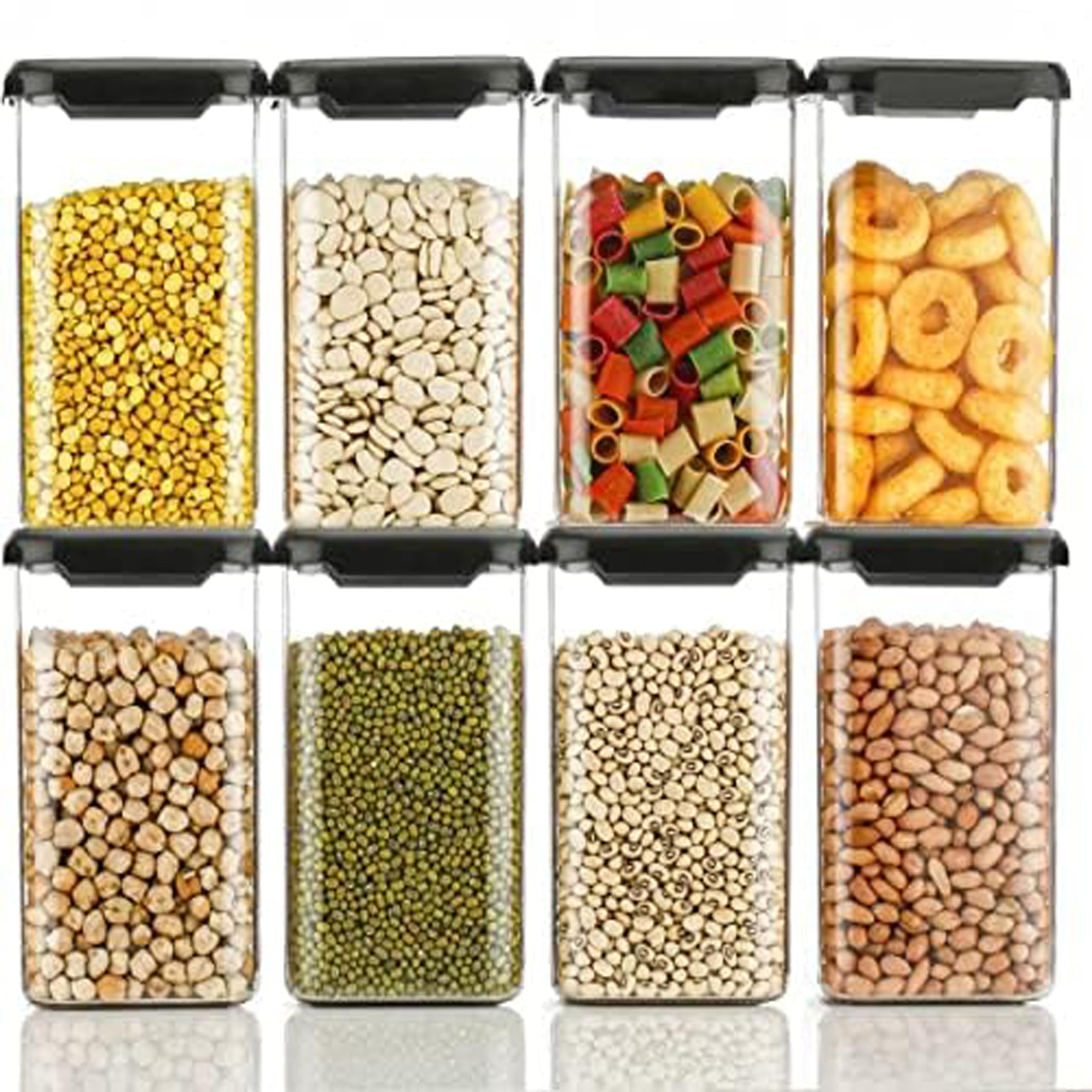 JIALTO Container for Storage Set (Pack Of 6) Storage Box for Plastic Airtight Containers Set with Removable Drain Air tight seal & Stackable Transparent Food Containers | 1100 ML