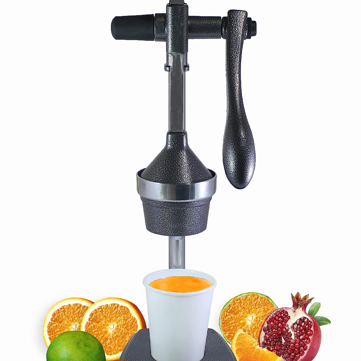 Gelife Manual Fruit Juicer Hand Press Citrus Cold Press Juice Machine for Home Made Instant Guest Serving Drink (Grey)