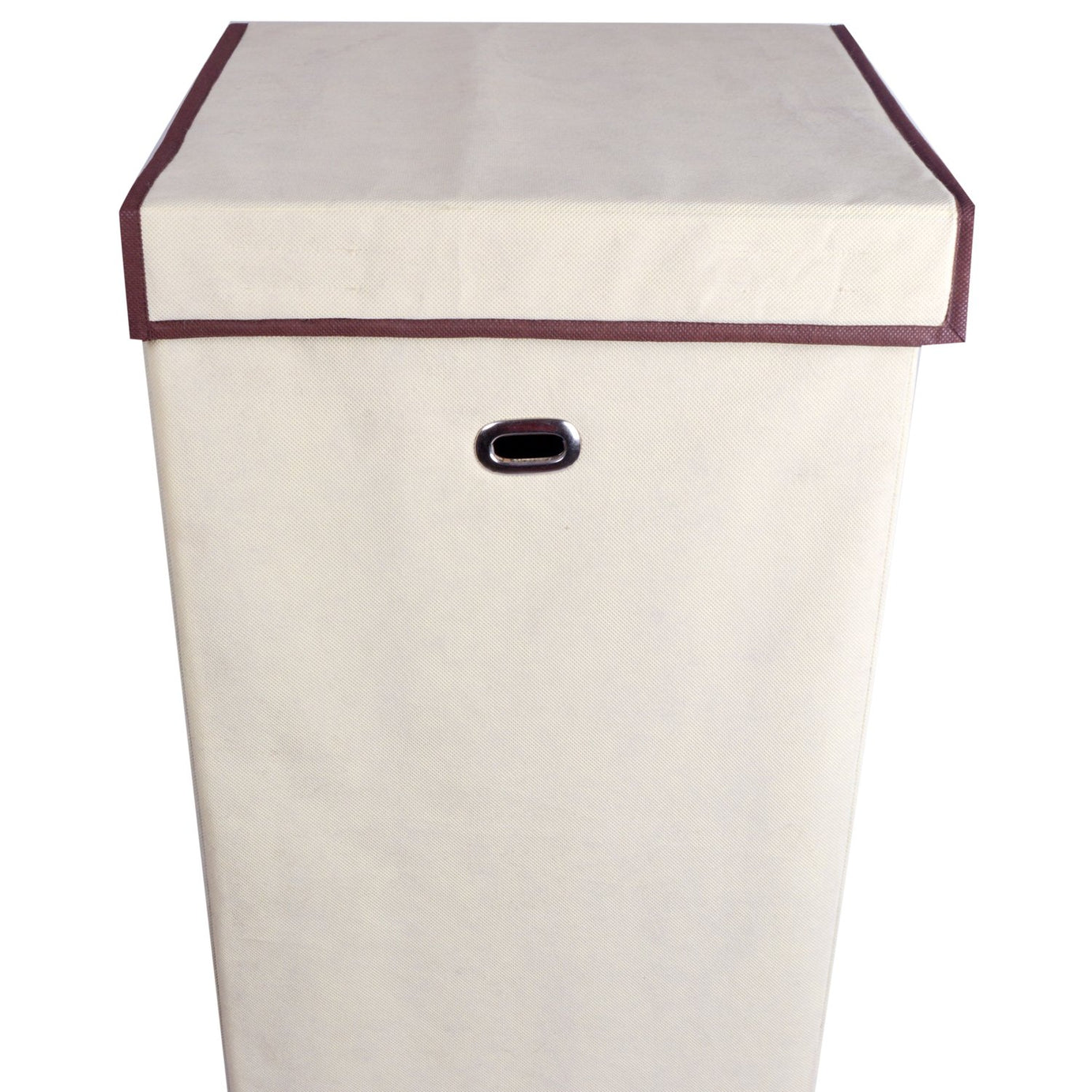 SHREY CREATION Non Woven Foldable 90Ltrs Laundry Bag/Storage Basket/Bin With Lid And Handle For Washing Clothes For Dirty Dress- (Pack Of 1, Colour- Ivory), 35 Centimeters, 60 Centimeters