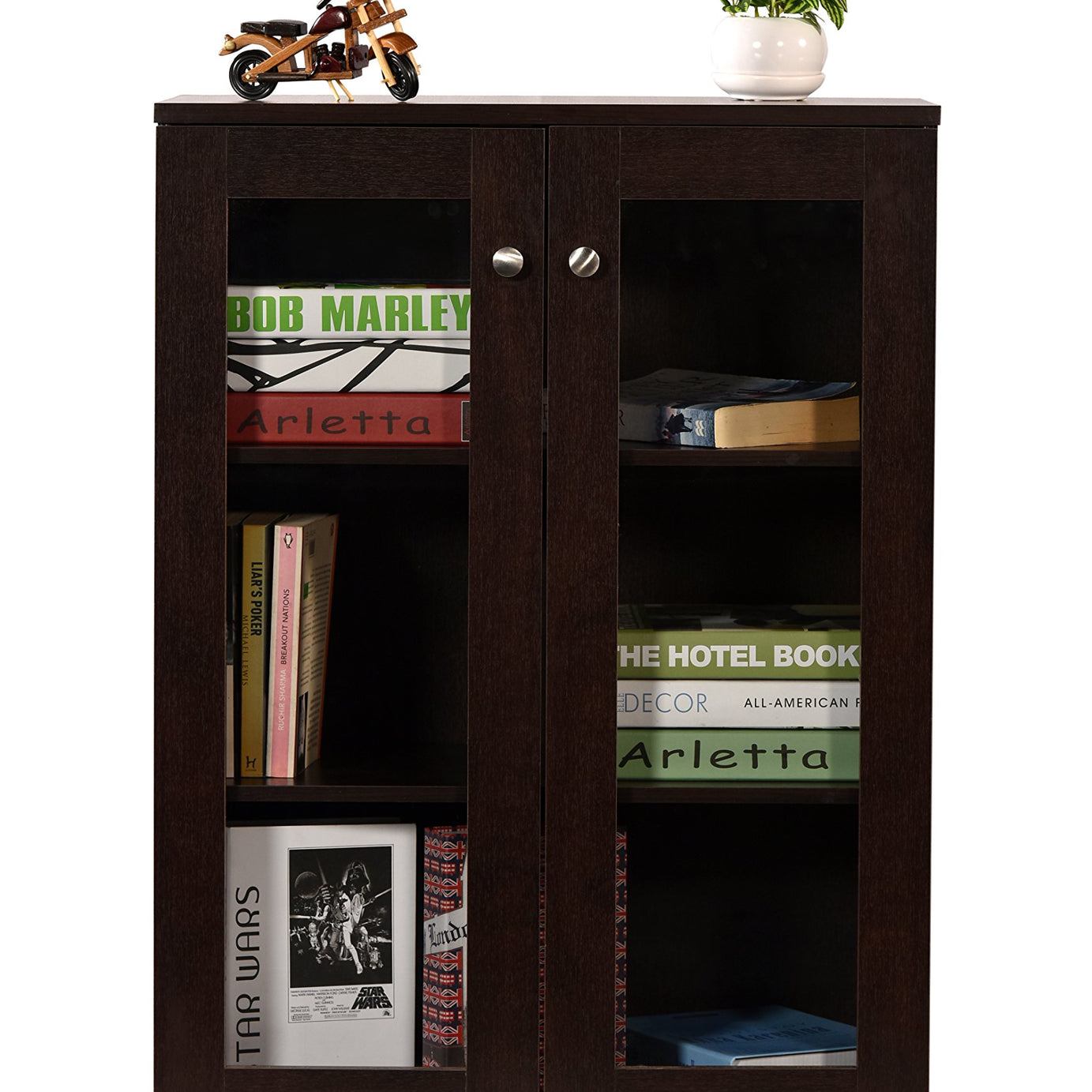 DeckUp Awana Engineered Wood Book Shelf and Display Unit (Set of 1 , Dark Wenge, Matte Finish)