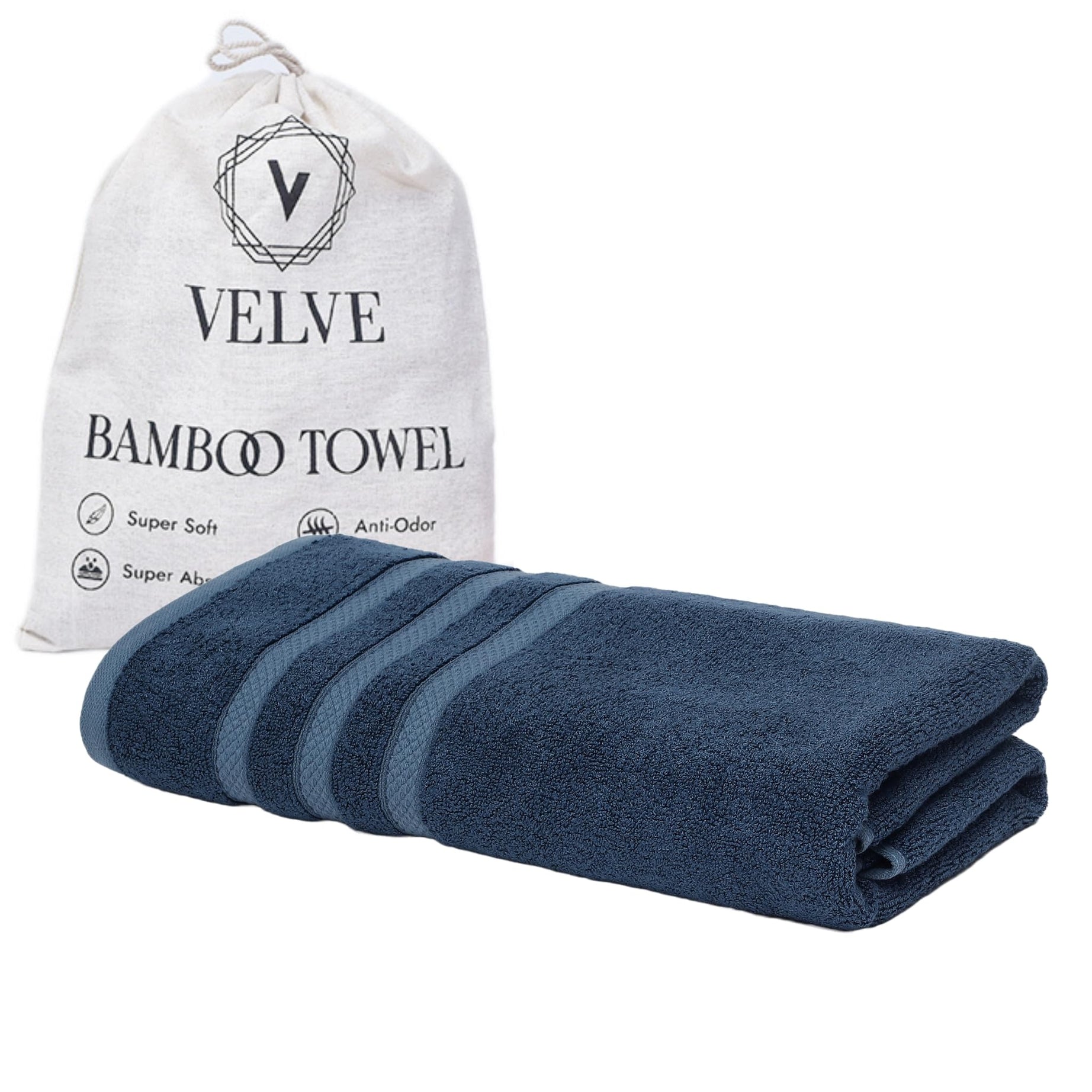 Velve Bamboo Bath Towel | 600 GSM | 100% Bamboo Premium Bath Towel for Men & Women | Ultra Soft, Super Absorbent, Luxury Towel for Bath, Swim, Yoga, Gym | 140 * 70 CM | Royal Blue