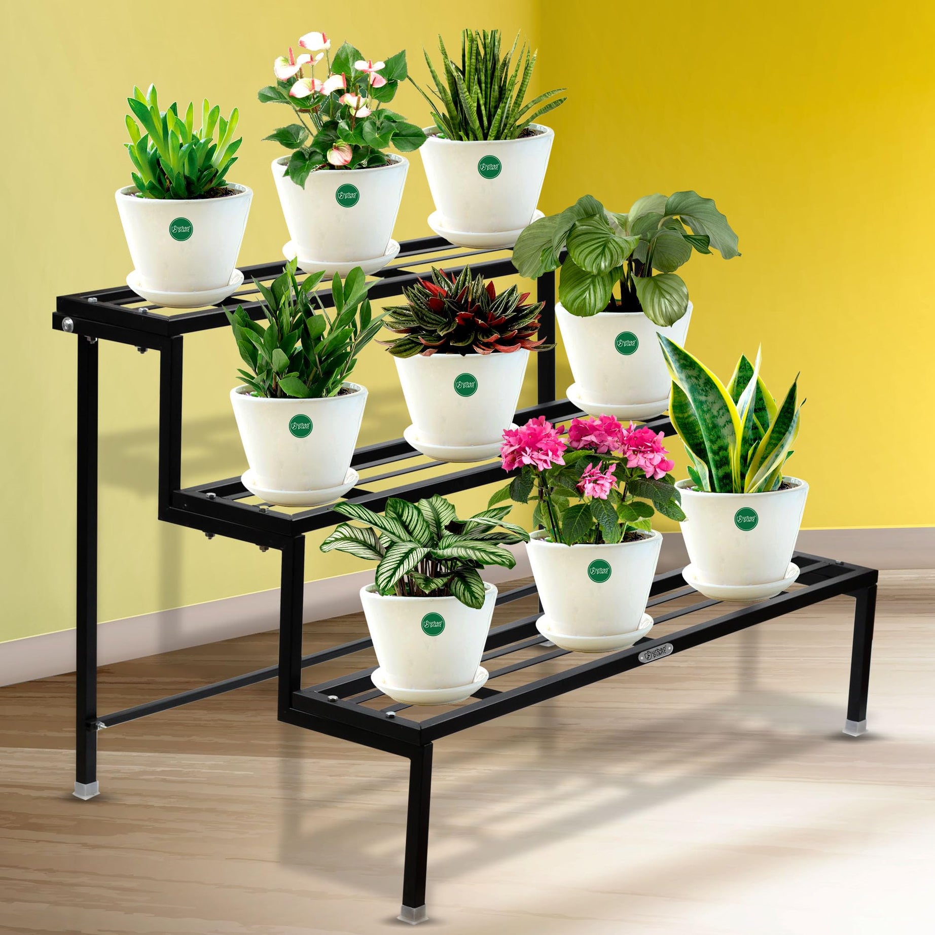 Urban Plant Heavy Duty Step Planter Stand (Easy Assembly) Indoor Planter Stand | Balcony Plant Pot Stand | Gardening Pot Stands (3 Step)