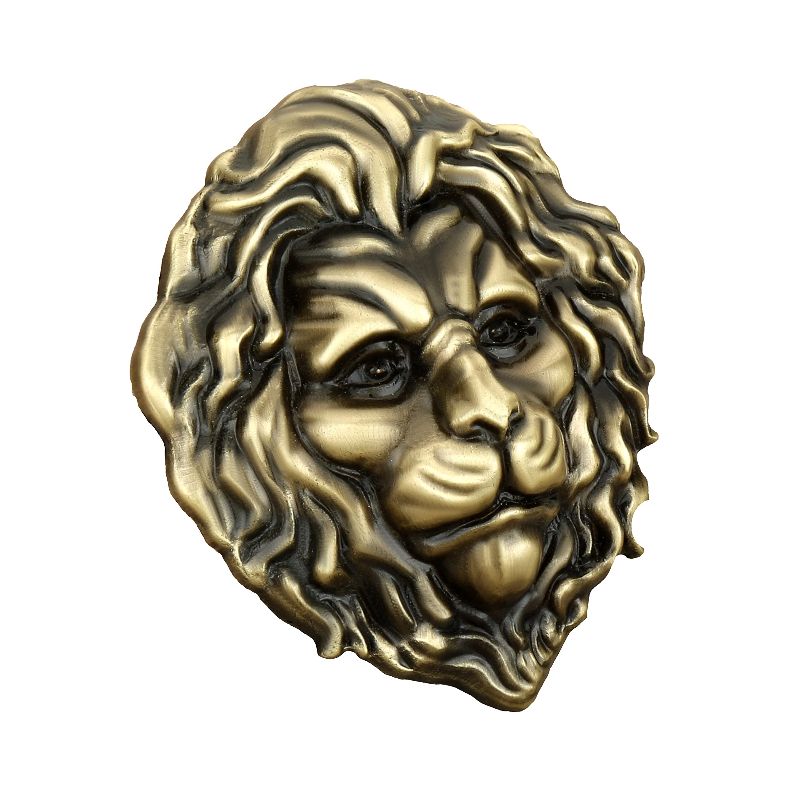 indeed Lion knob Antique Cabinet Drawers/Wardrobe/Kitchen Door Pull Handle Knobs (Pack of 1) (Brass Antique)