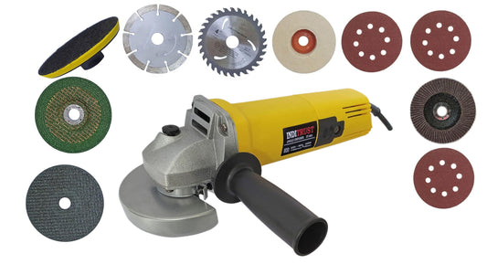 Inditrust WITH 3 MONTHS WARRANTY 950W 801 angle grinder machine with multiple accessories and 10pc Wheel Grinding Machine Metal Polisher Metal And Stone Cutting,Sanding Polishing